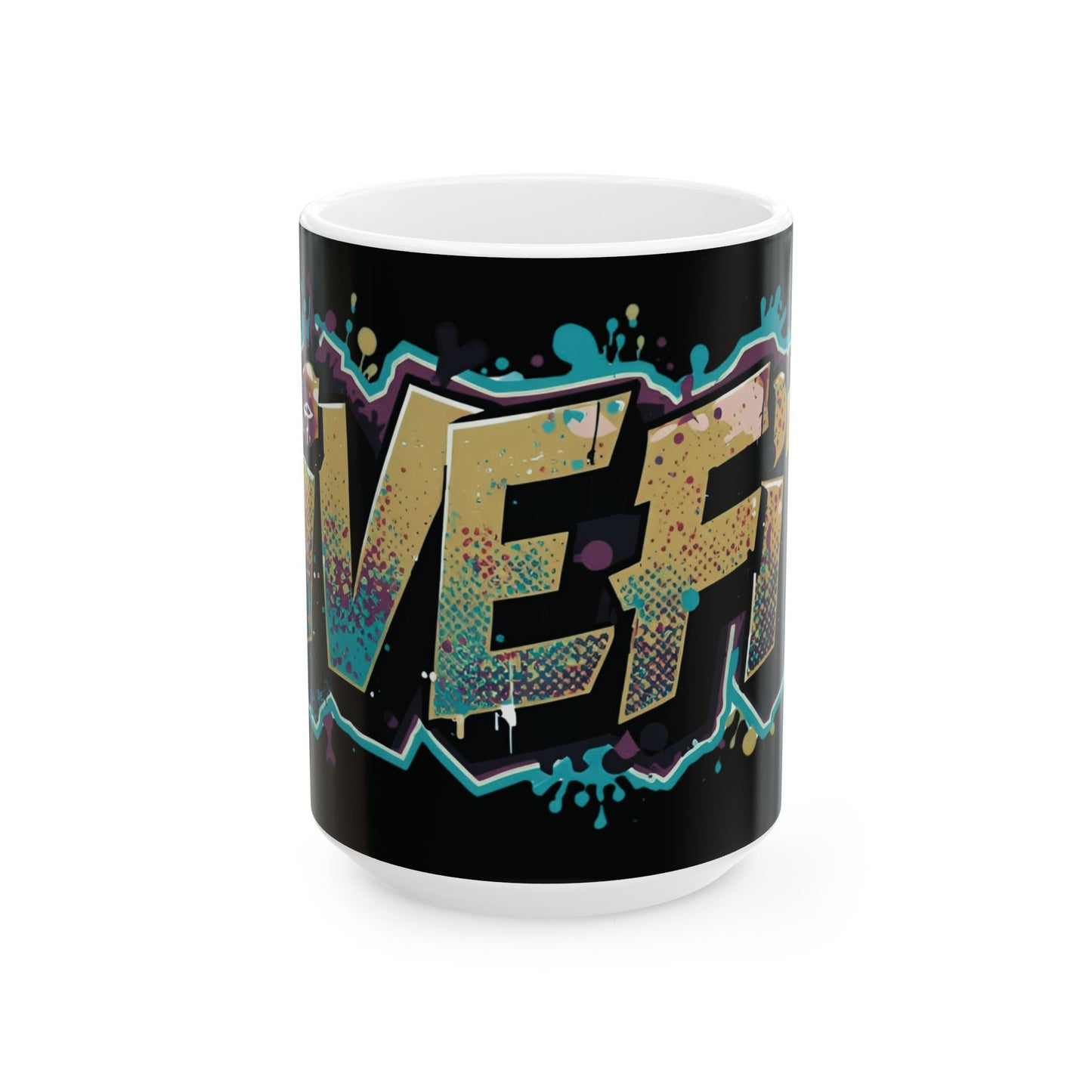 Vibrant - Live Fit Design - White Ceramic Mug - 2 Convenient Sizes - 11oz - 15oz -