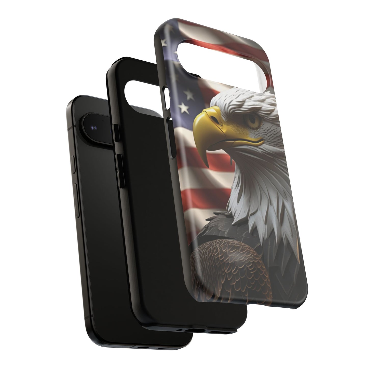 Tough Phone Cases - Patriotic - American Flag Eagle Design - Red White & Blue - Multiple Sizes -