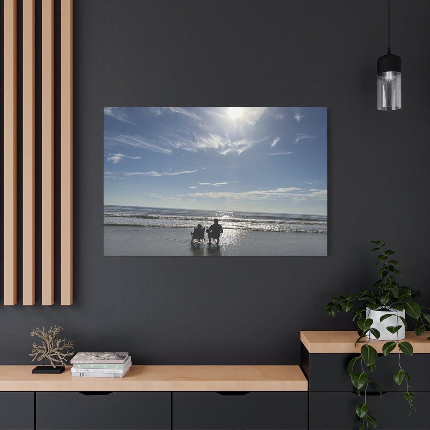 Beach Sunset Canvas Art, Stretched Canvas Print, Coastal Home Decor, Ocean Wall Art, Serene Landscape Painting
