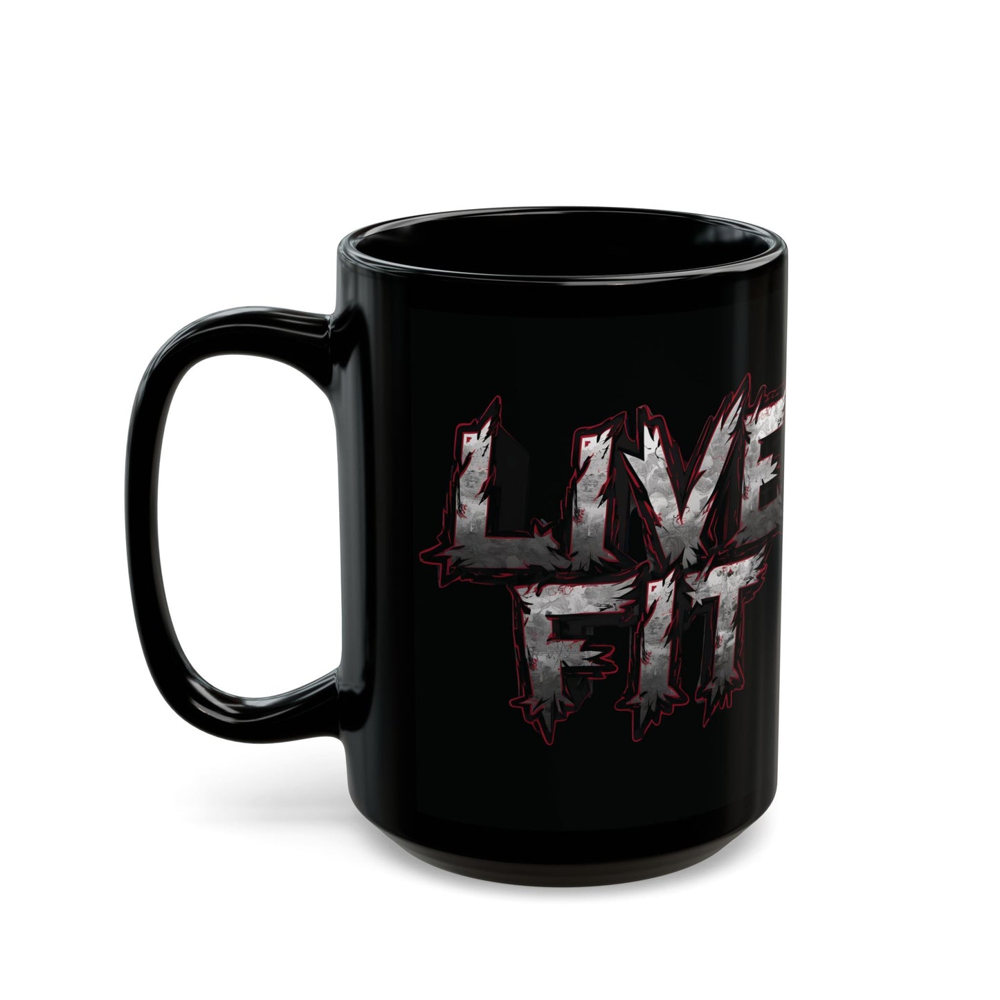 Ceramic Black Mug - LIVE FIT Design - 11oz - 15oz -