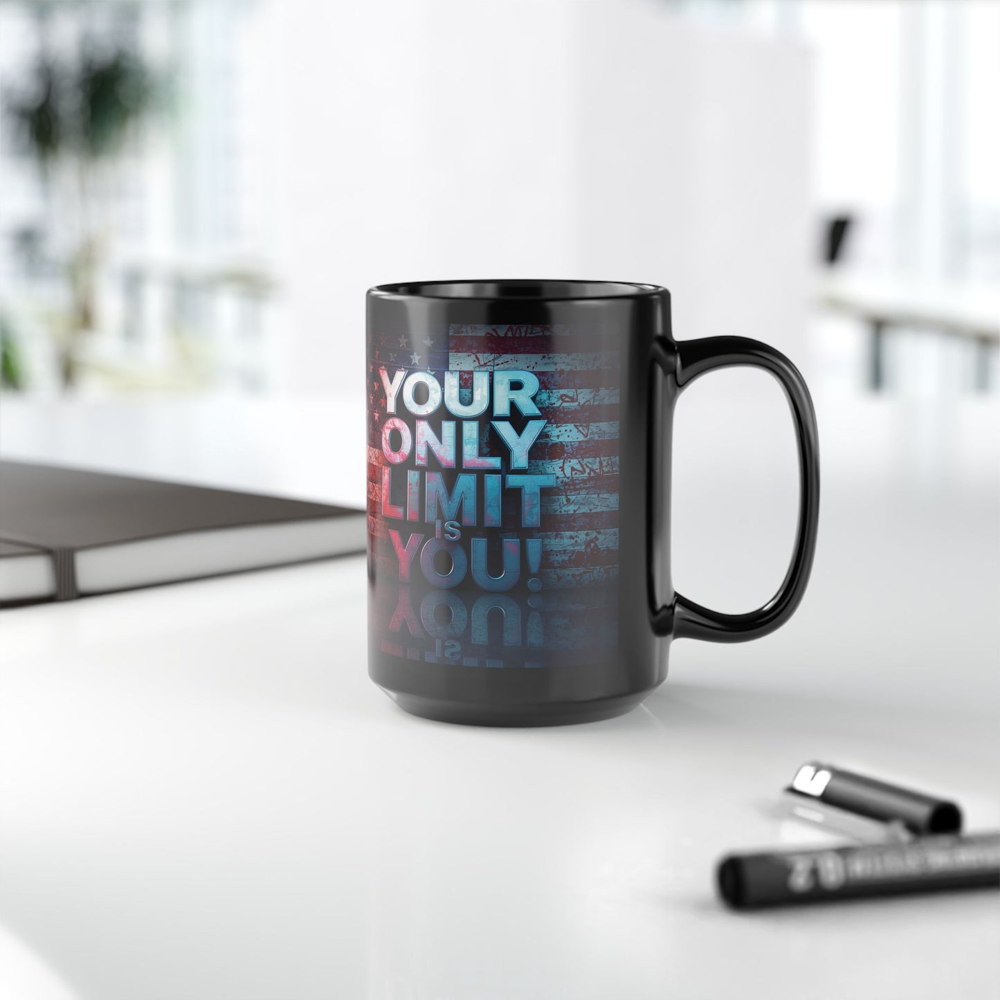 Inspirational Black Mug - Motivational Coffee Cup - Your Only Limit Is You!