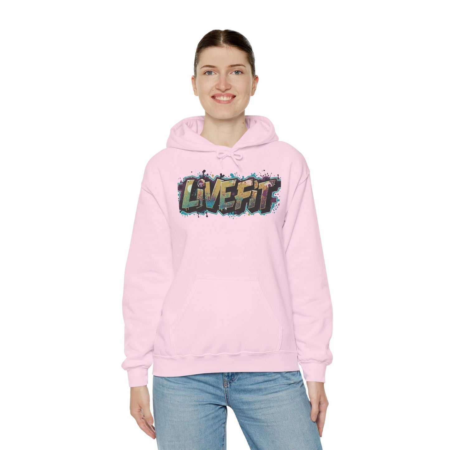 Live Fit Hoodie - Unisex Heavy Blend Sweatshirt - Fitness Enthusiasts - Gym Wear - Workout Apparel - Active Lifestyle - Gift for Him/Her -