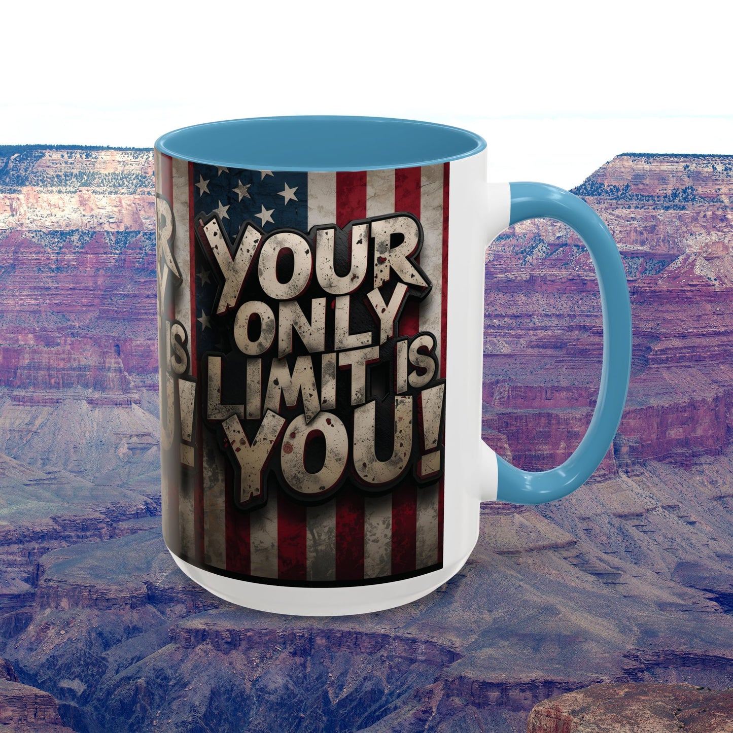 Patriotic Coffee Mug - Motivational Quote - Your Only Limit Is You!, - Perfect Gift for Veterans, Independence Day, Coffee Lovers, Inspirational Decor