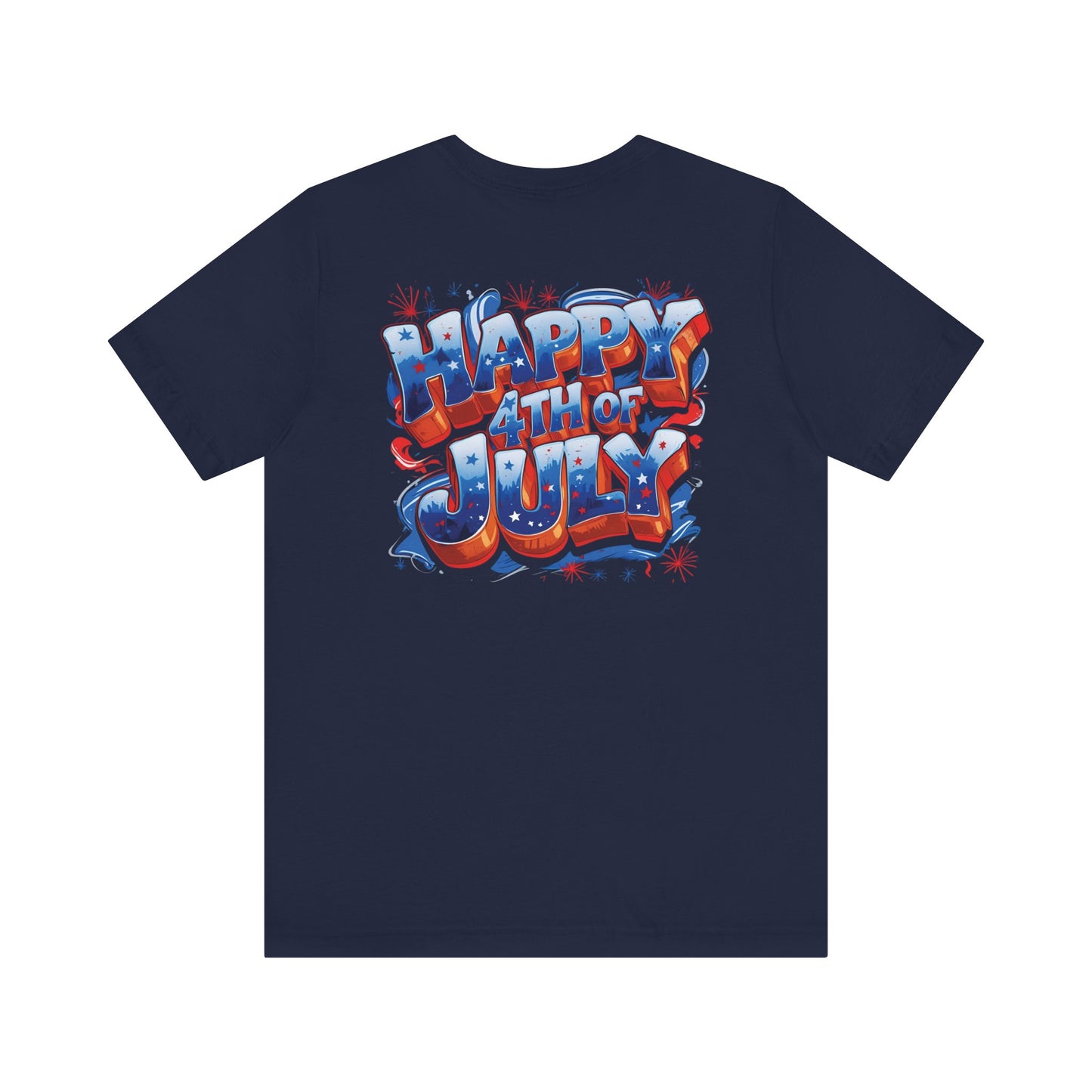 Happy 4th Of July, Print Design T-Shirt, Independence Day, American Flag, Bald Eagle, Red White Blue