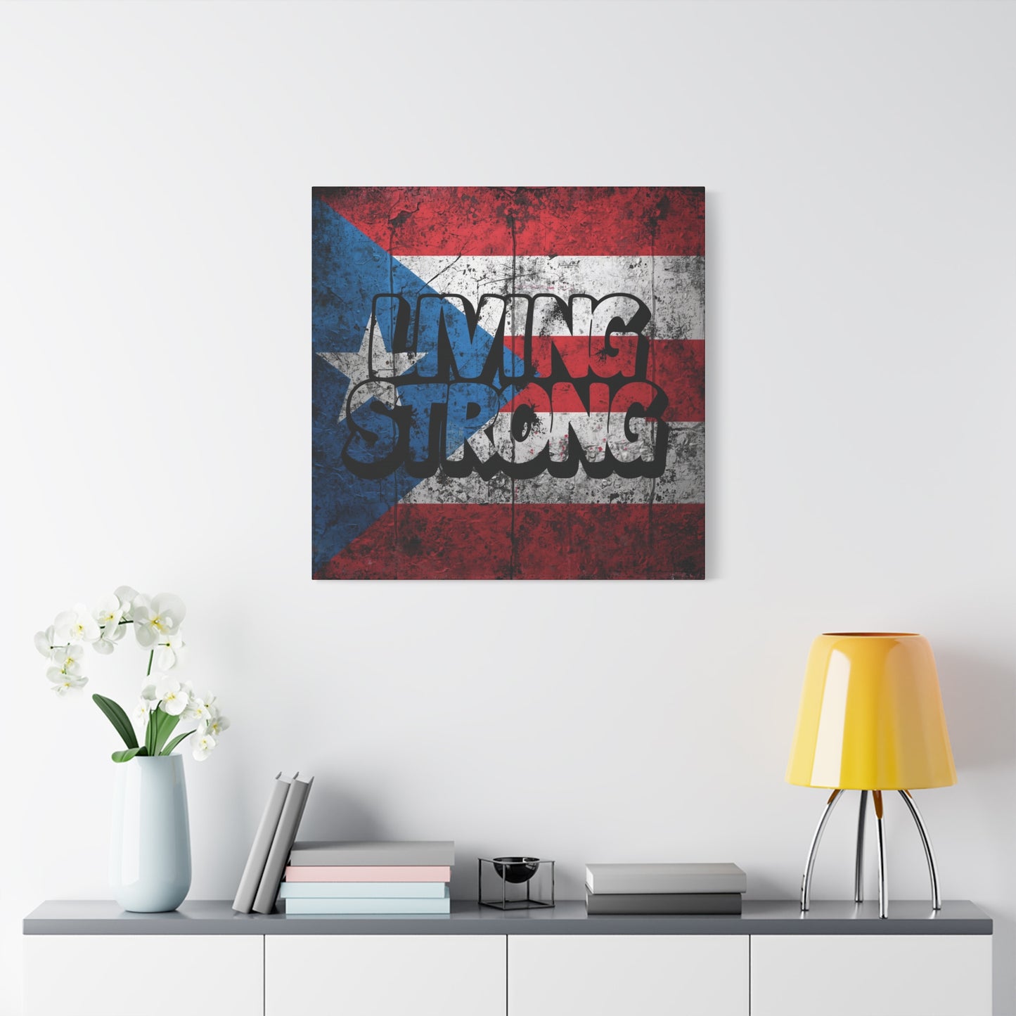 Gallery Wrapped - Puerto Rico Flag - Matte Canvas Wall Art - Inspirational Decor - Home Wall Decor -