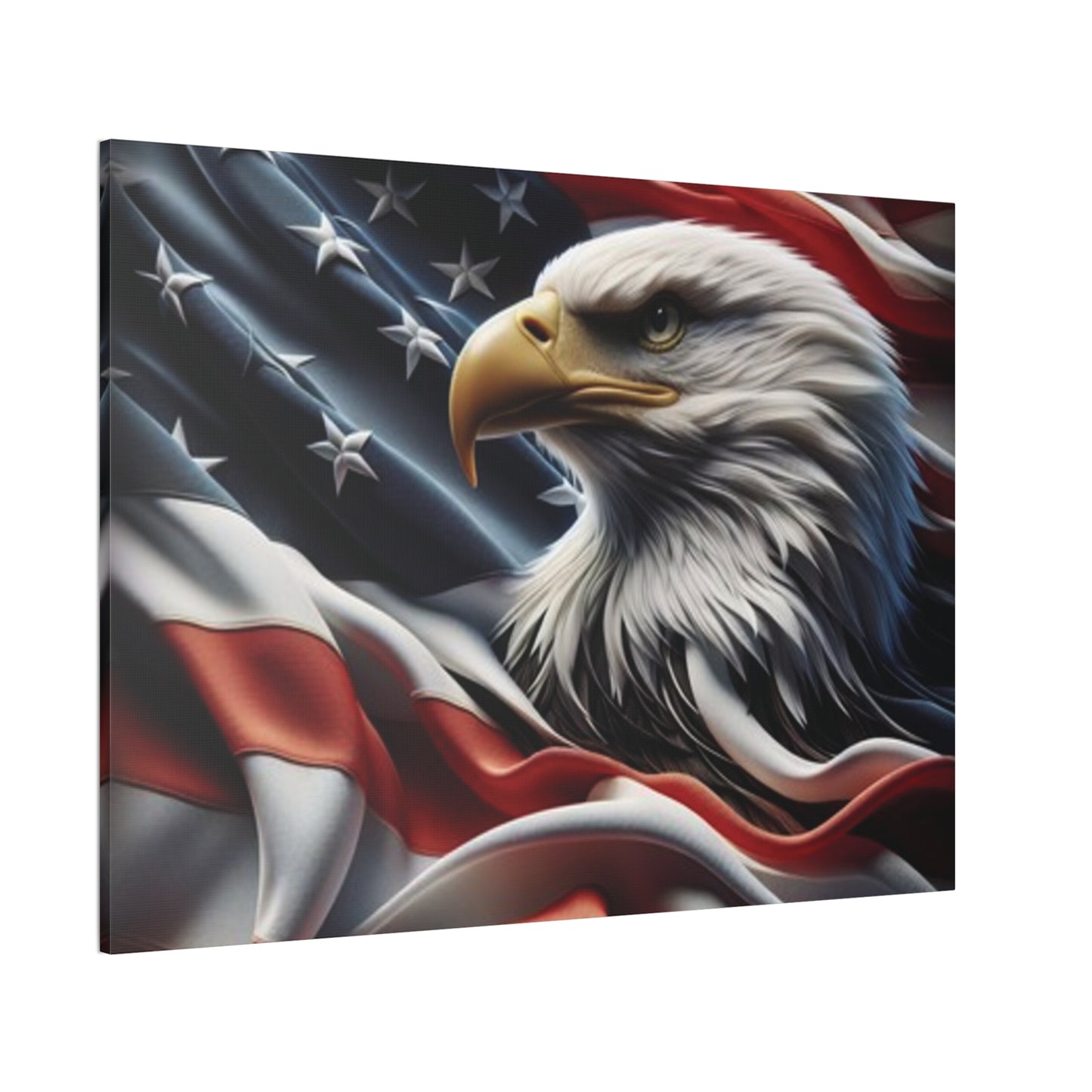 Patriotic Canvas Wall Art, American Eagle & Flag Print, Home Decor for Veterans, Memorial Day, Independence Day, Gifts