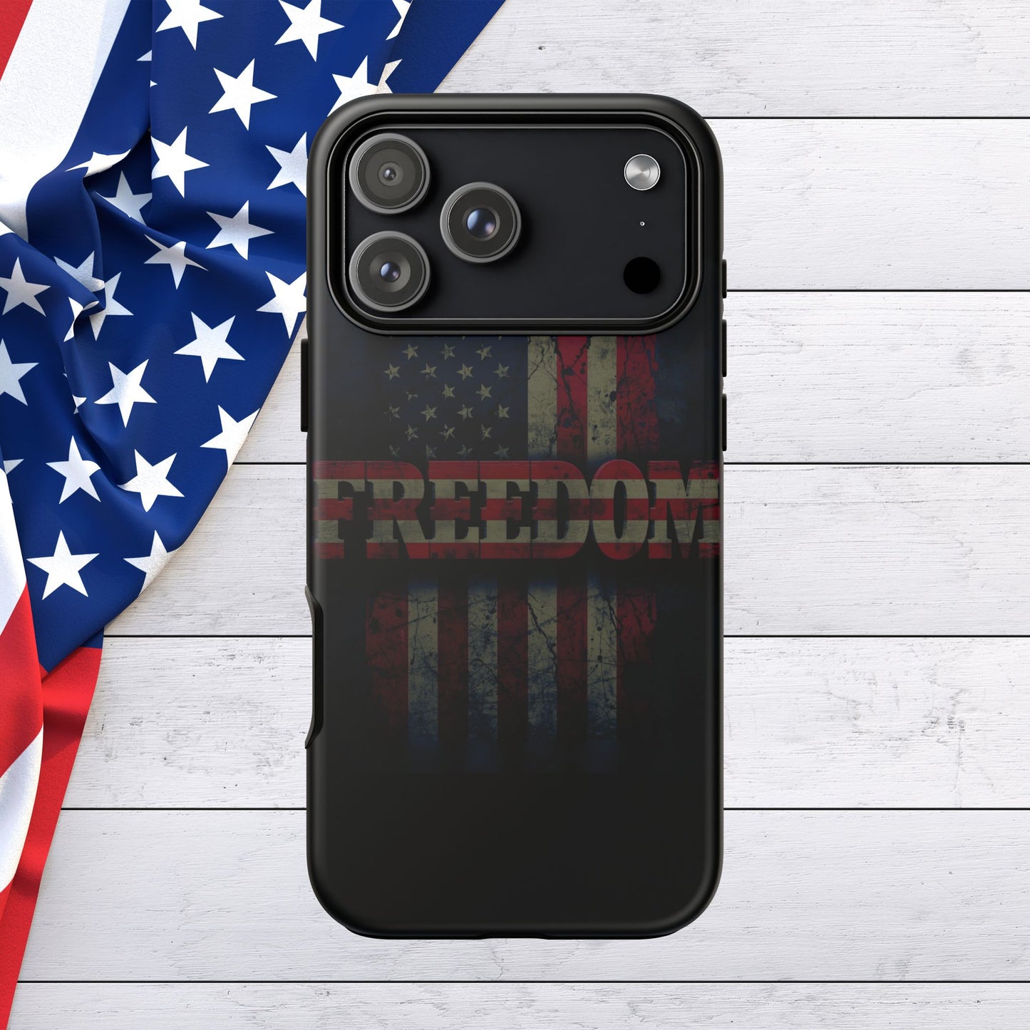 Sleek - Patriotic - 17 Series - Phone Cases - Freedom Design Cover for iPhone - American Flag Accessory - Red White & Blue - Bold Tough Cases - Gift for Veterans - Holiday Gift -