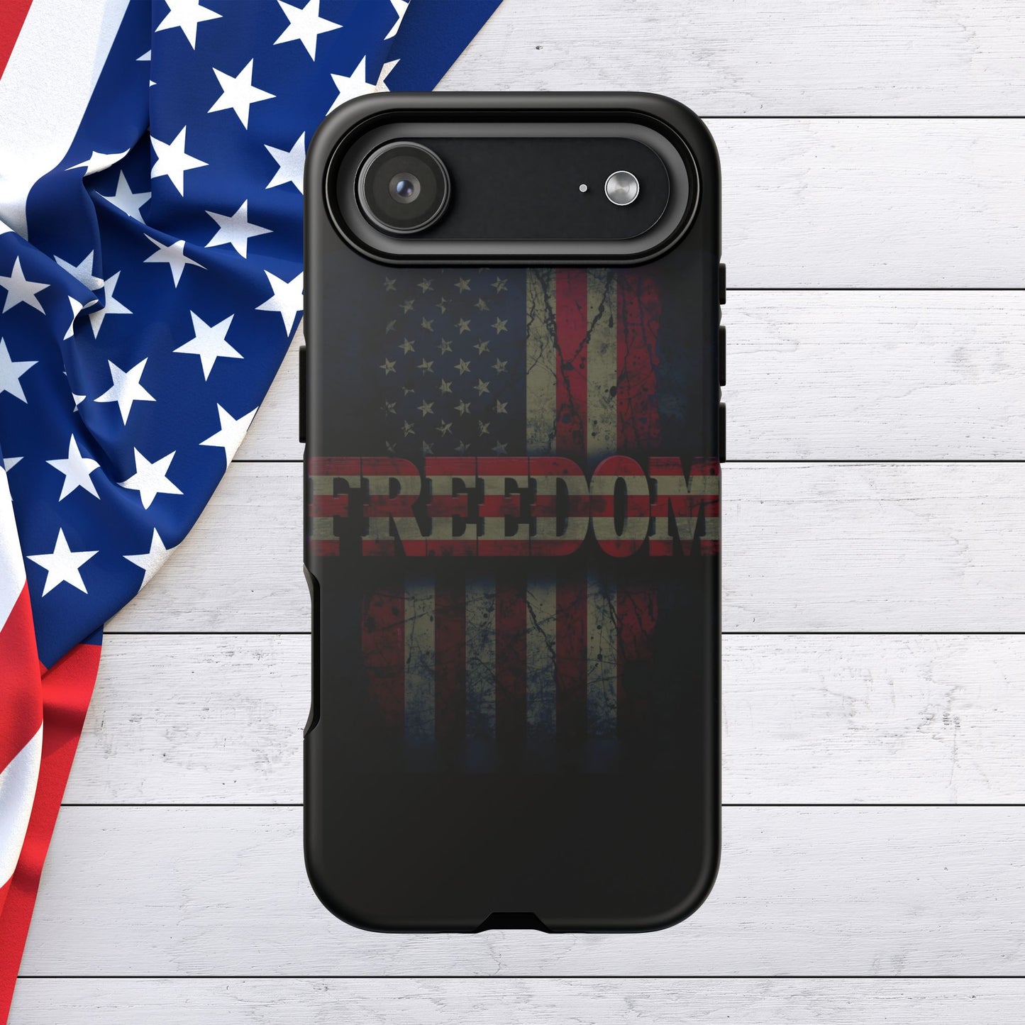 Sleek - Patriotic - 17 Series - Phone Cases - Freedom Design Cover for iPhone - American Flag Accessory - Red White & Blue - Bold Tough Cases - Gift for Veterans - Holiday Gift -