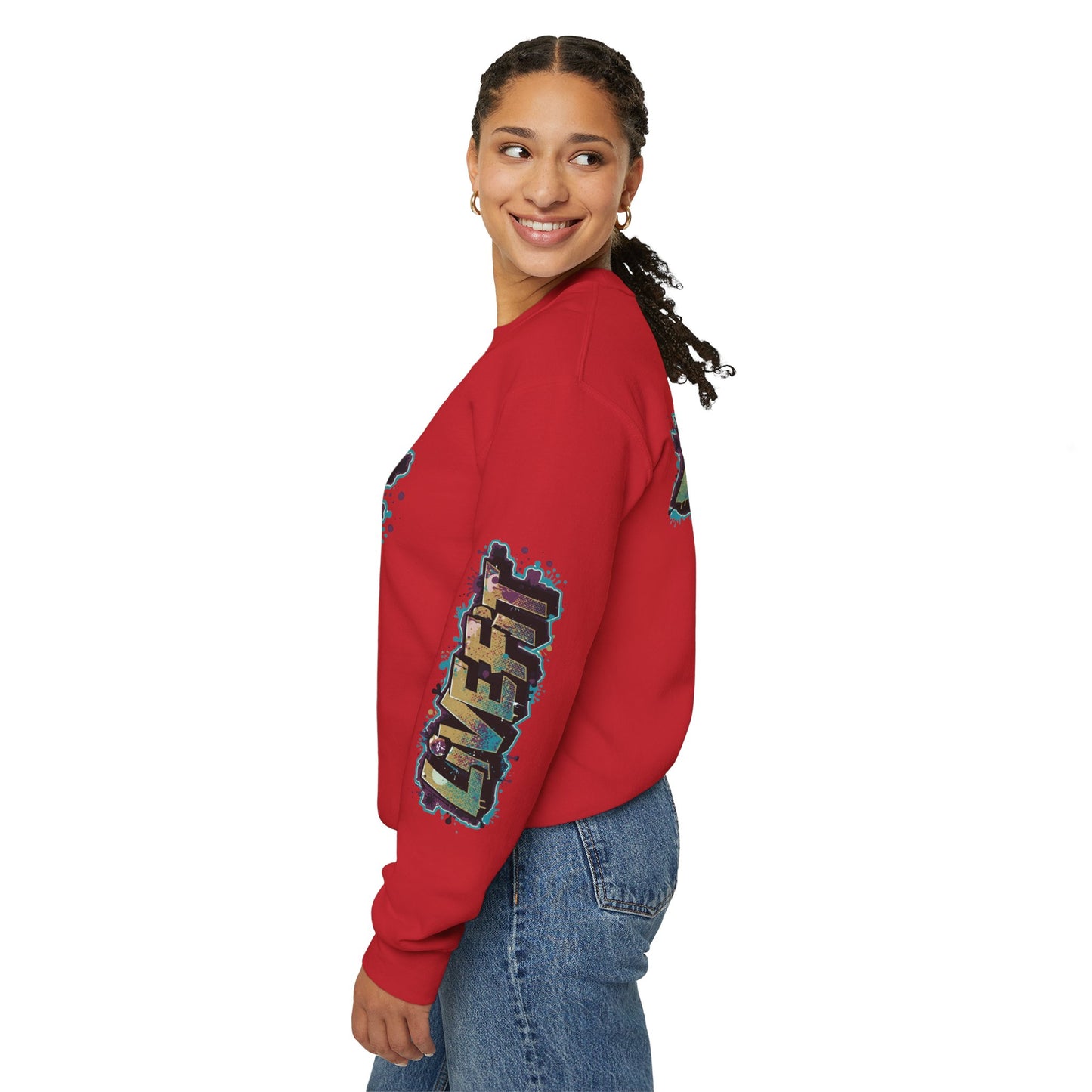 Live Fit Crewneck Sweatshirt - Trendy Fitness Apparel - Unisex Casual Wear - Sports Gift - Workout Fashion - Street Style Sweatshirt -