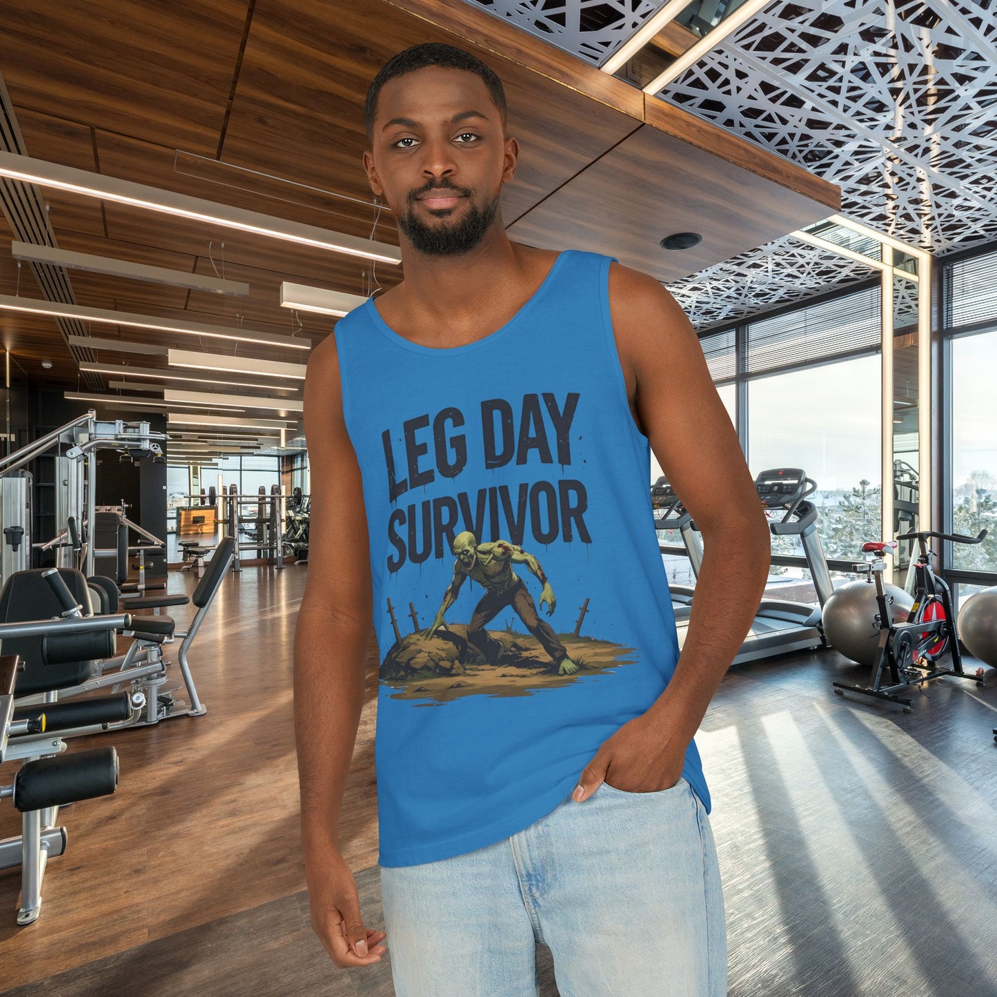 Leg Day Survivor Tank Top - Unisex Fitness Apparel, Gym Gear, Workout Clothing, Workout Gift, Funny Fitness Tee
