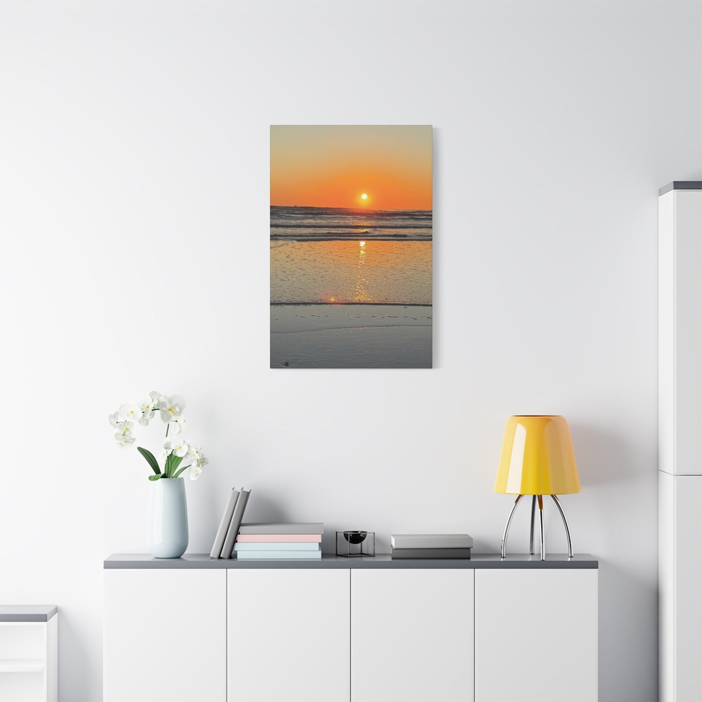 Stunning Sunset Beach Canvas Print, Ocean Decor, Wall Art, Home Decor, Coastal Artwork for Living Room