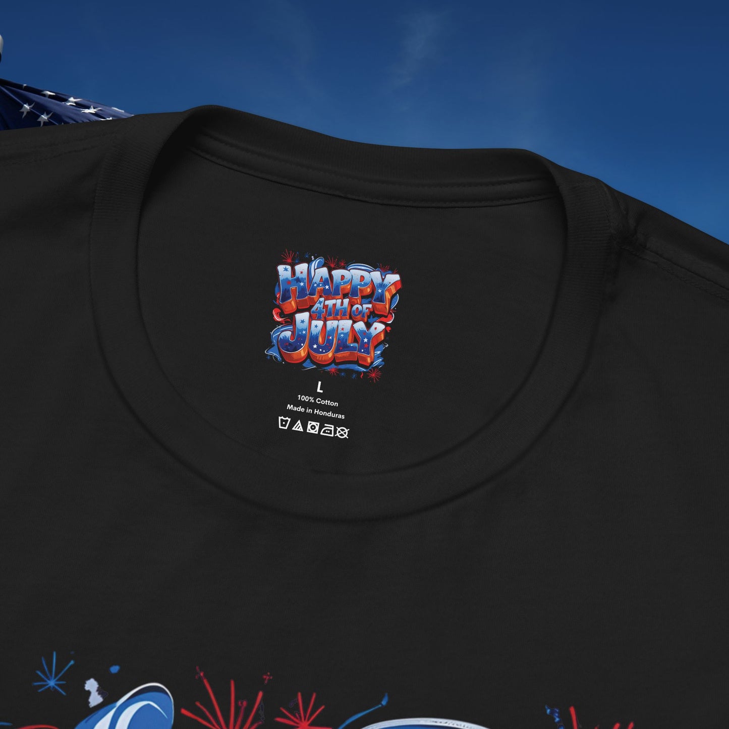 Happy 4th Of July, Print Design T-Shirt, Independence Day, American Flag, Bald Eagle, Red White Blue