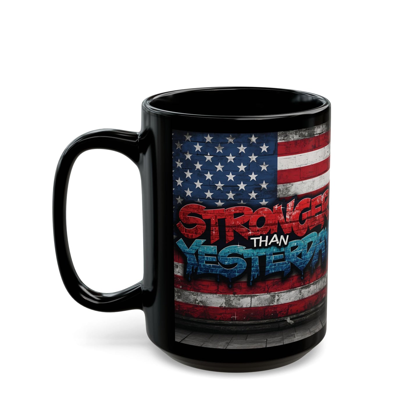 Motivational Mug for Fitness Enthusiasts, Inspirational Coffee Cup, Strength Reminder Gift, Gym Love Mug, USA Flag Design