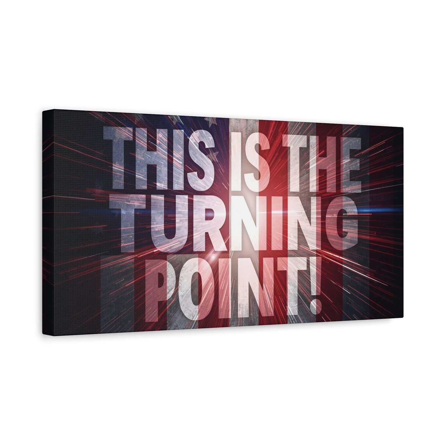 Charlie Kirk - This Is The Turning Point! - Red White Blue - Stunning American Flag Backdrop Design - Patriotic - Motivational Wall Art - Canvas - Multiple Sizes