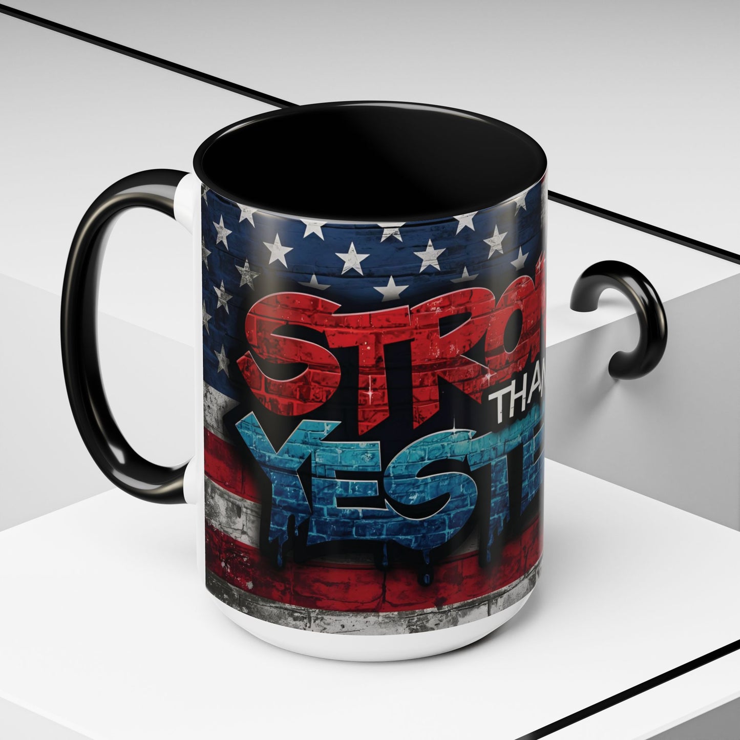 Eye-Catching - Stronger Than Yesterday Coffee Mug - Motivational Coffee Cup - Perfect Gift for Fitness Lovers - Entrepreneurs - & Daily Inspiration