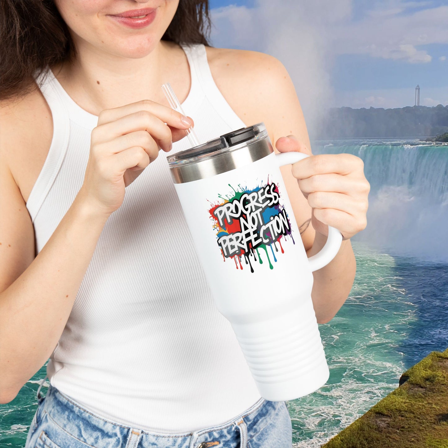 💥Inspirational 💥 Vibrant 💥 Durable 💥 Stainless Steel 💥 Insulated 💥 Travel Mug-Tumbler 💥 40oz 💥 Leak-Proof Lid 💥 8 Different Colors To Choose From 💥 Motivation On The Move 💥