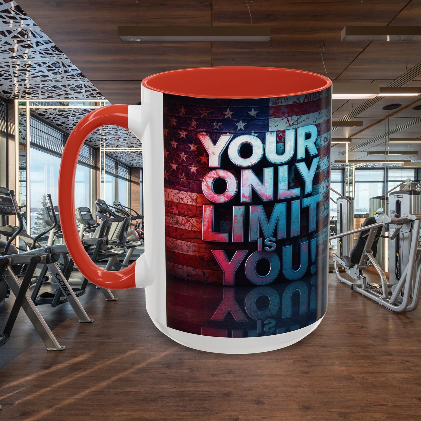 Motivational Accent Coffee Mug - Your Only Limit is You! Gift for Coffee Lovers, Inspirational Decor, Office Mug, Patriot Gift