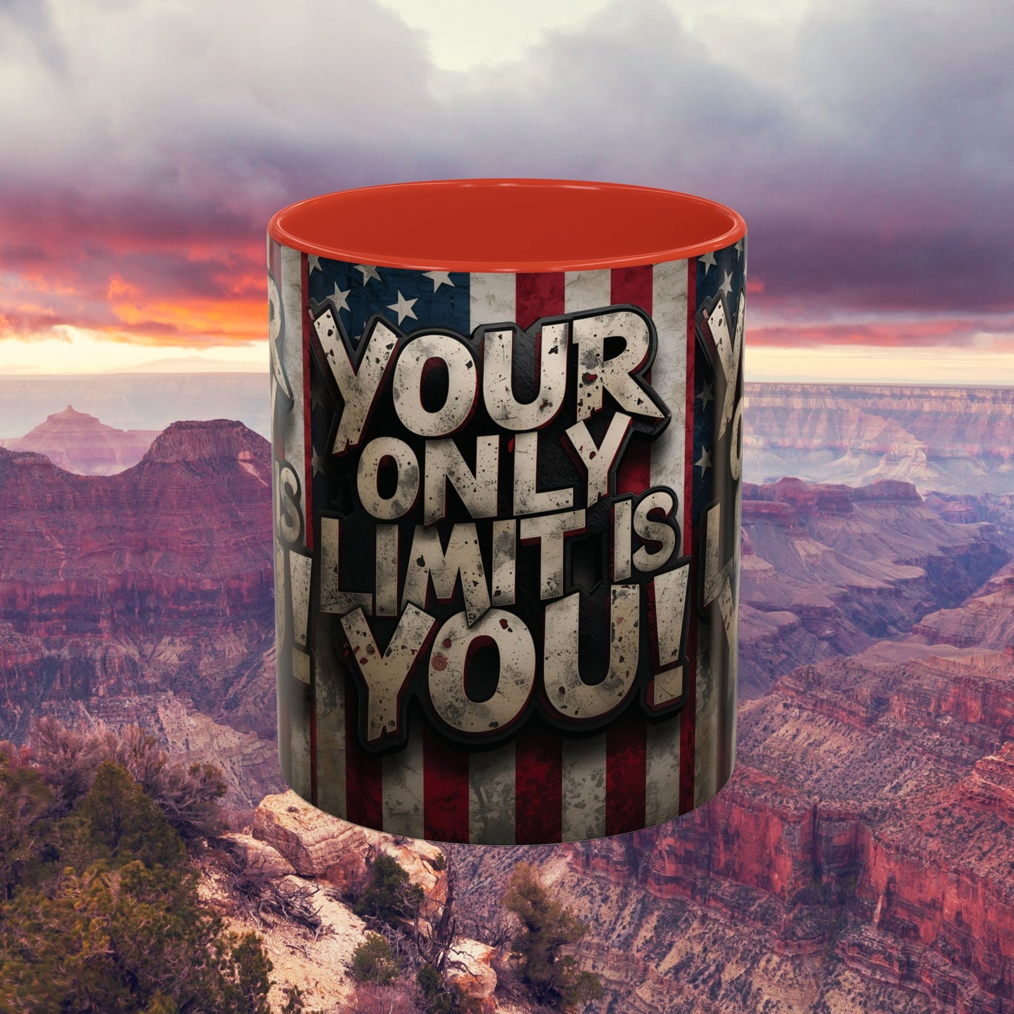 Patriotic Coffee Mug - Motivational Quote - Your Only Limit Is You!, - Perfect Gift for Veterans, Independence Day, Coffee Lovers, Inspirational Decor