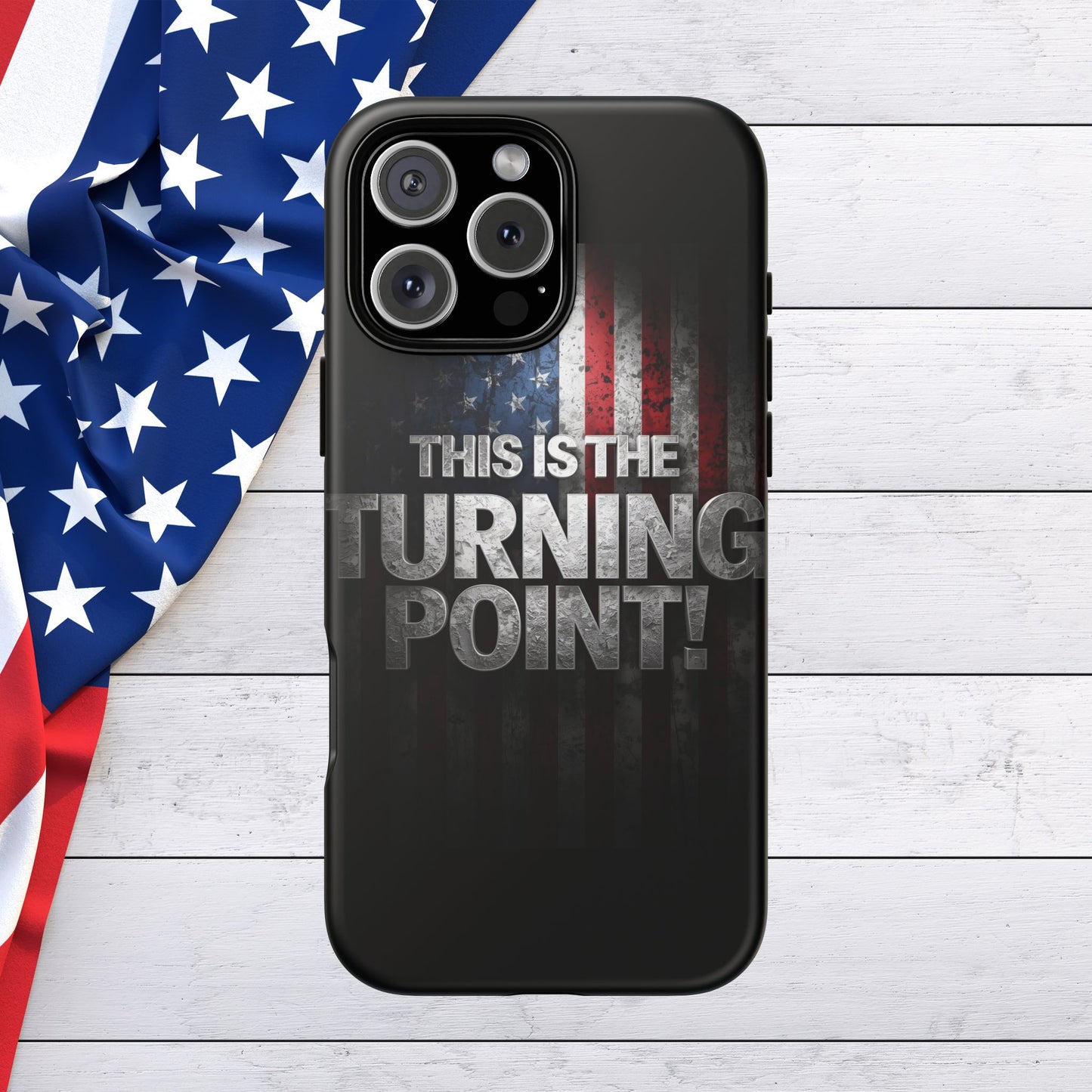 Stunning Patriotic Protective Cell Phone Case - Charlie Kirk - This Is The Turning Point! - Red White Blue - Beautiful American Flag Backdrop Design - Perfect Gift for Everyday Use, Durable Cover, Stylish Protection