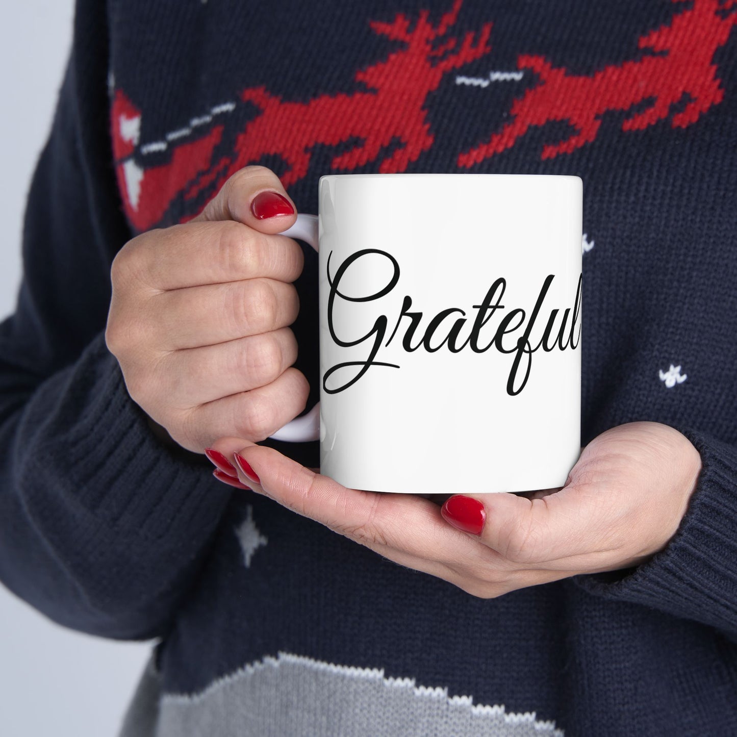 Grateful Graphic Mug - Perfect Gift for Thanksgiving or any holiday or special occasion - Inspirational Coffee Mug - Thanksgiving Decor - Holiday Celebration Gift - Appreciation Gift - Christmas Gift -