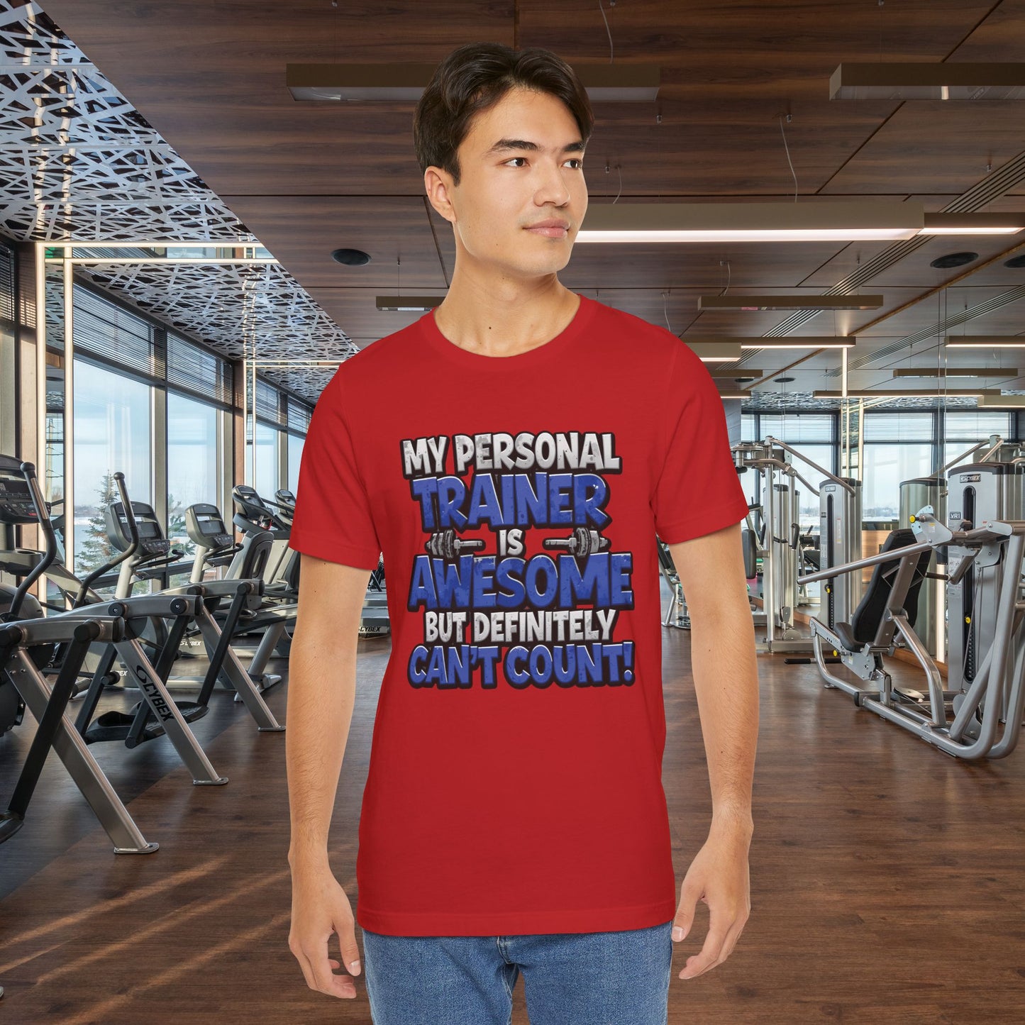 Funny - My Personal Trainer Is Awesome But Definitely Can’t Count! Tee - Great Gift for Fitness Lovers - Gym Humor Shirt - Workout Apparel - Personal Trainer Gift - Fitness Motivation Tee - XS - 4XL