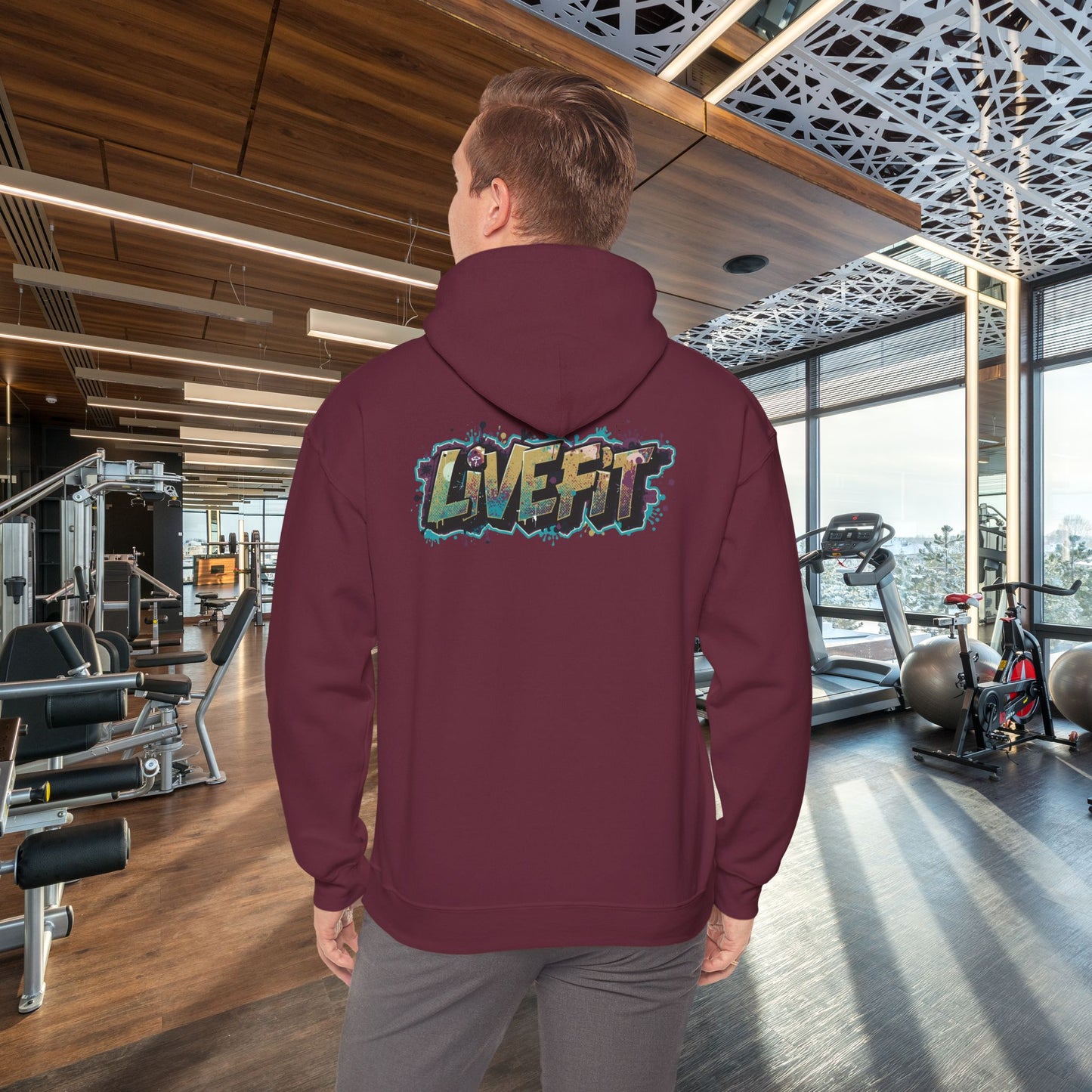 Live Fit Hoodie - Unisex Heavy Blend Sweatshirt - Fitness Enthusiasts - Gym Wear - Workout Apparel - Active Lifestyle - Gift for Him/Her -