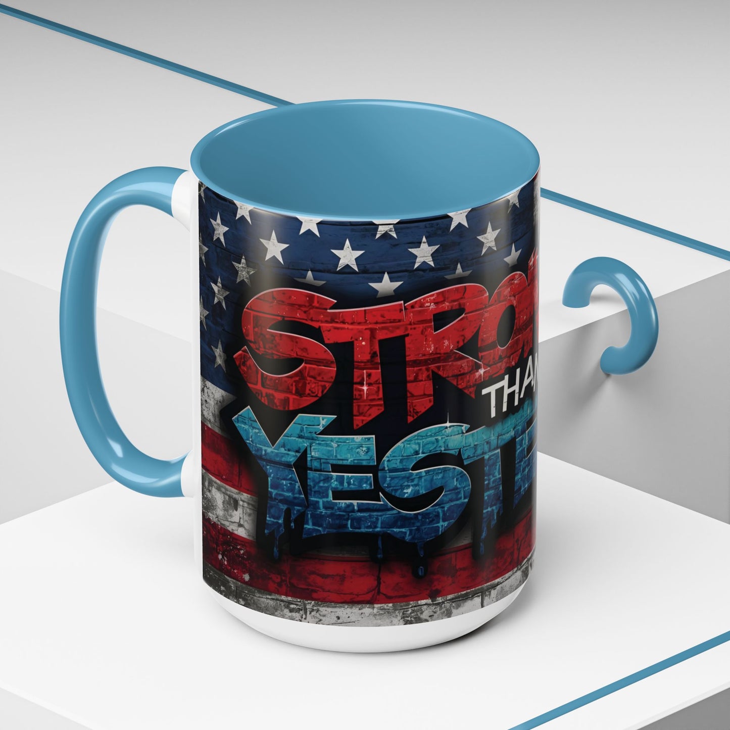Eye-Catching - Stronger Than Yesterday Coffee Mug - Motivational Coffee Cup - Perfect Gift for Fitness Lovers - Entrepreneurs - & Daily Inspiration