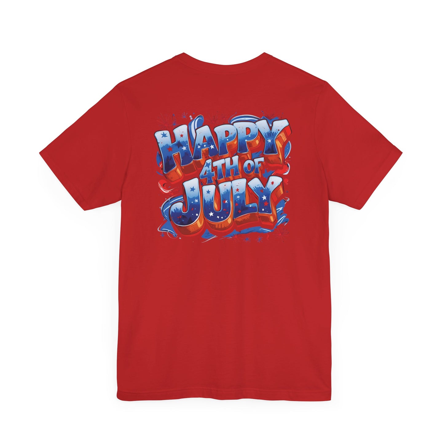 Happy 4th Of July, Print Design T-Shirt, Independence Day, American Flag, Bald Eagle, Red White Blue