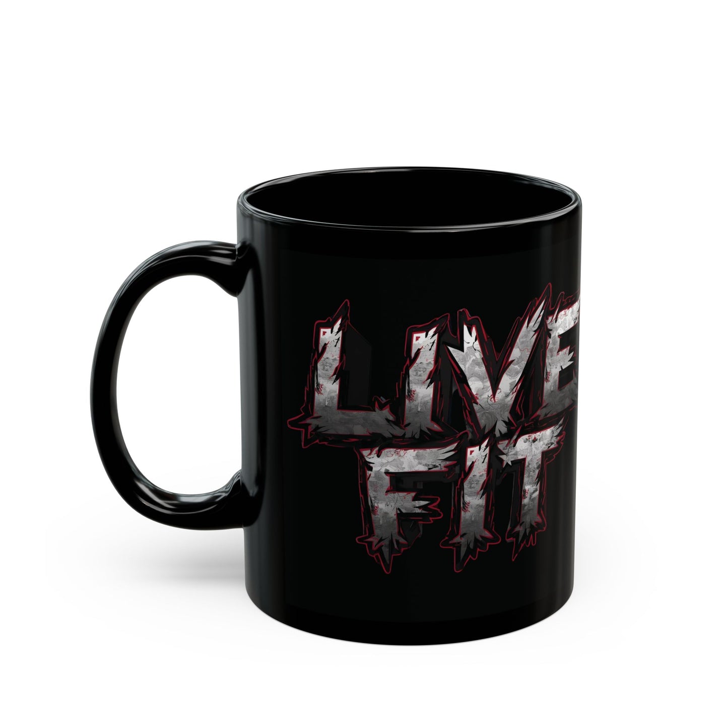 Ceramic Black Mug - LIVE FIT Design - 11oz - 15oz -