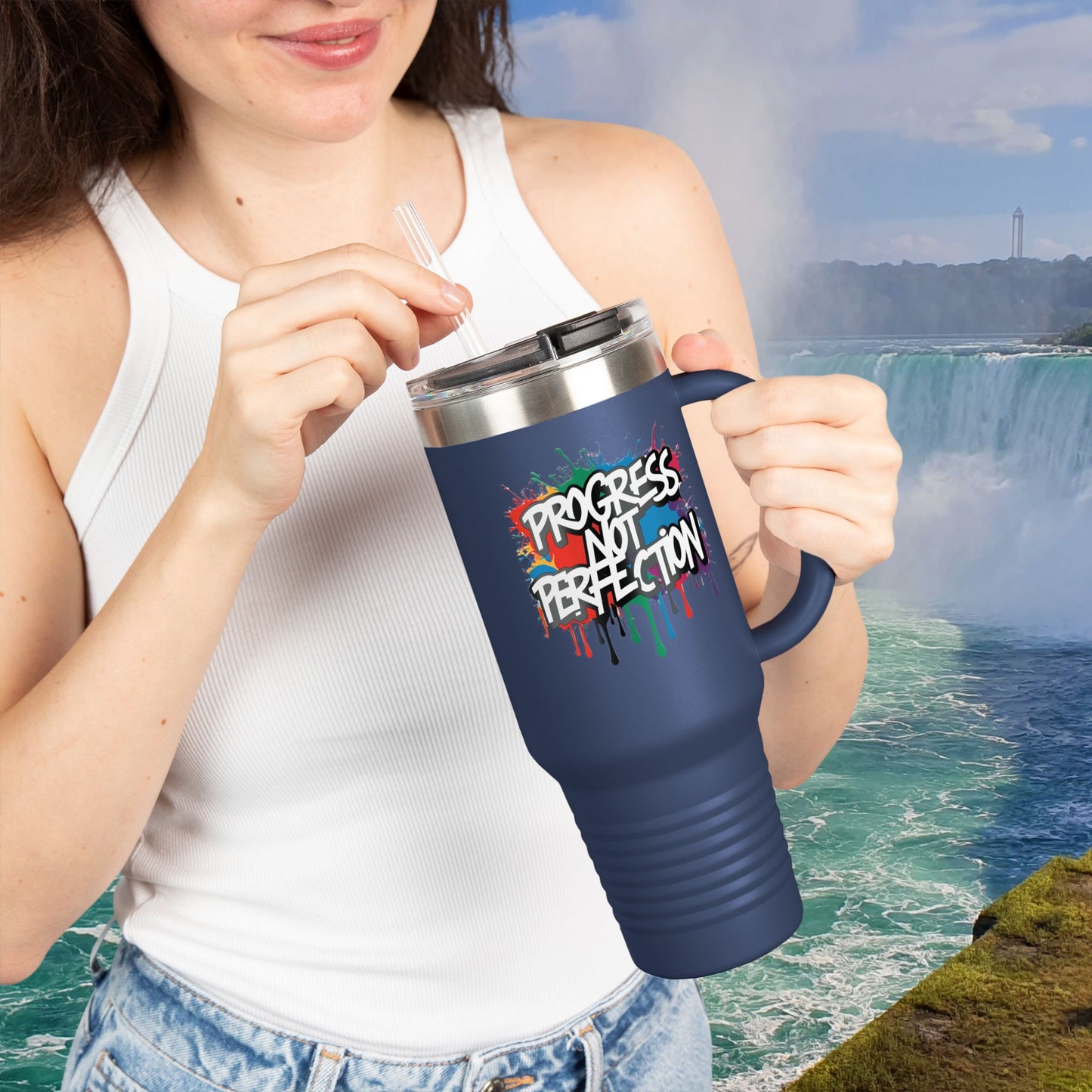 💥Inspirational 💥 Vibrant 💥 Durable 💥 Stainless Steel 💥 Insulated 💥 Travel Mug-Tumbler 💥 40oz 💥 Leak-Proof Lid 💥 8 Different Colors To Choose From 💥 Motivation On The Move 💥