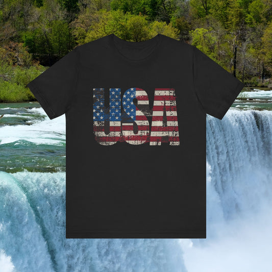 π₯ USA Classic Unisex Red White and Blue Jersey Soft Cotton Short Sleeve Tee π₯