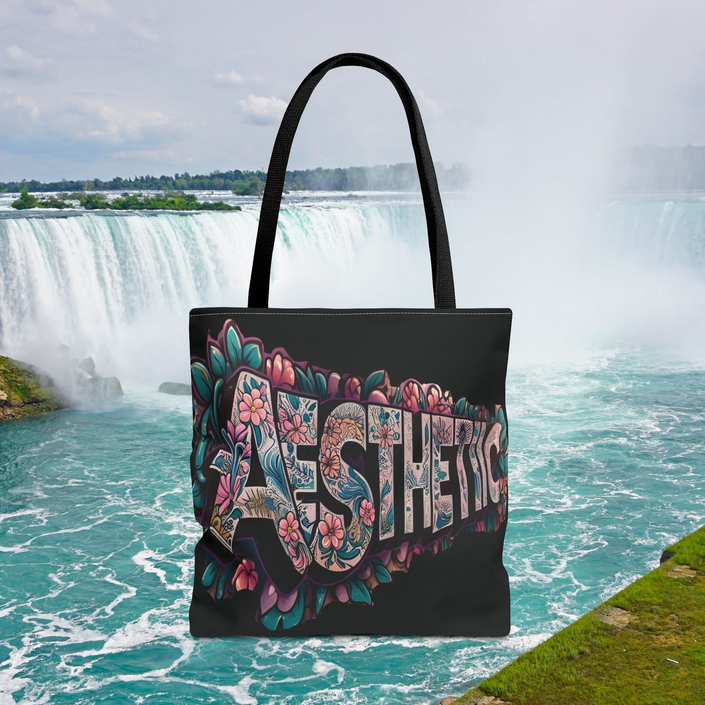 Eye-Catching - Aesthetic - Floral Tote Bag - Chic Reusable - Shopping Bag - Eco-Friendly Grocery Tote - Boho Style Handbag - Gift for Art Lovers - Travel Accessory -