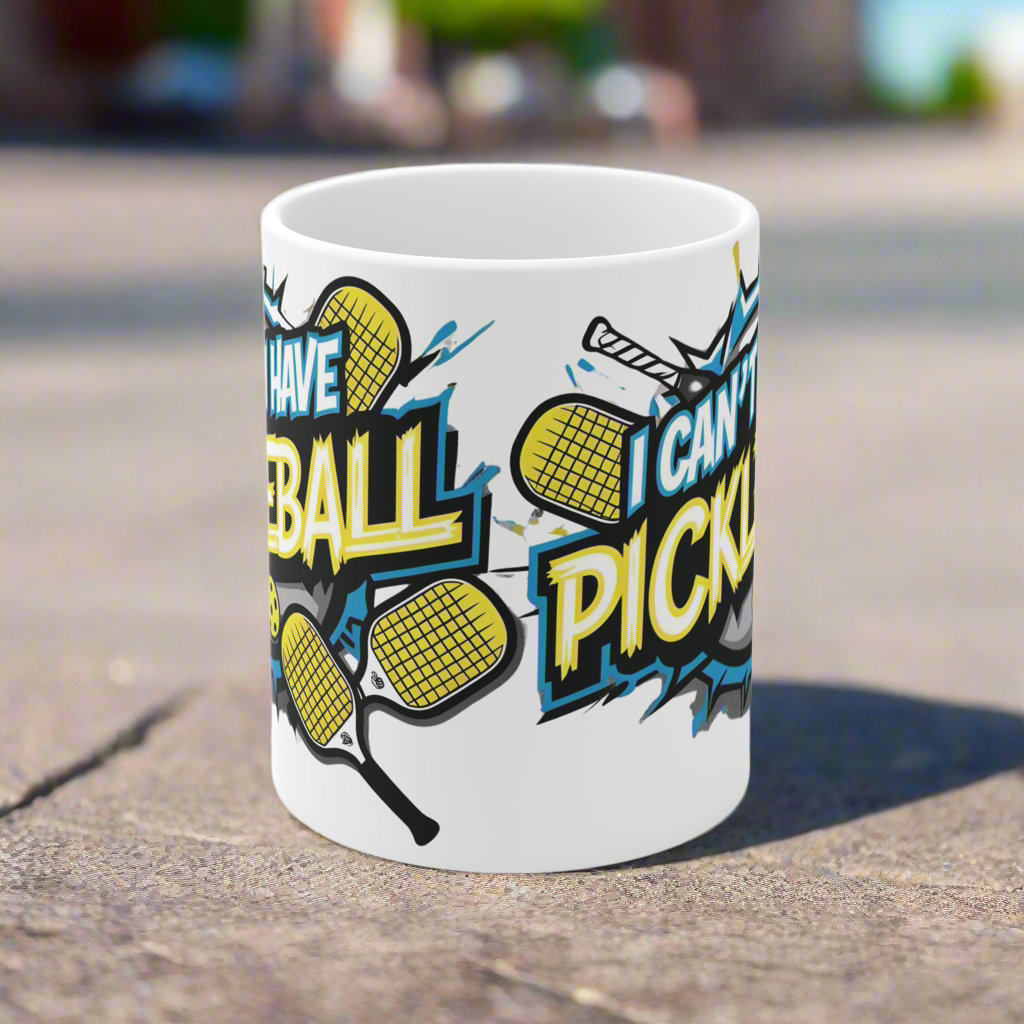 Pickleball Enthusiast White Ceramic Coffee Mug: I Can't, I Have Pickleball, Print Design, Gift For Her, Gift For Him, Sports Gift, Fun Coffee Cup, Pickleball Lover, Unique Present, Sporty Drinkware