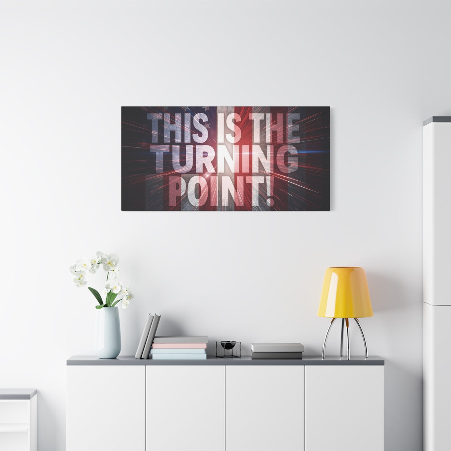 Charlie Kirk - This Is The Turning Point! - Red White Blue - Stunning American Flag Backdrop Design - Patriotic - Motivational Wall Art - Canvas - Multiple Sizes
