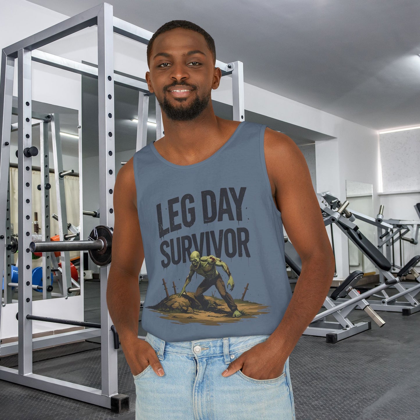 Leg Day Survivor Tank Top - Unisex Fitness Apparel, Gym Gear, Workout Clothing, Workout Gift, Funny Fitness Tee