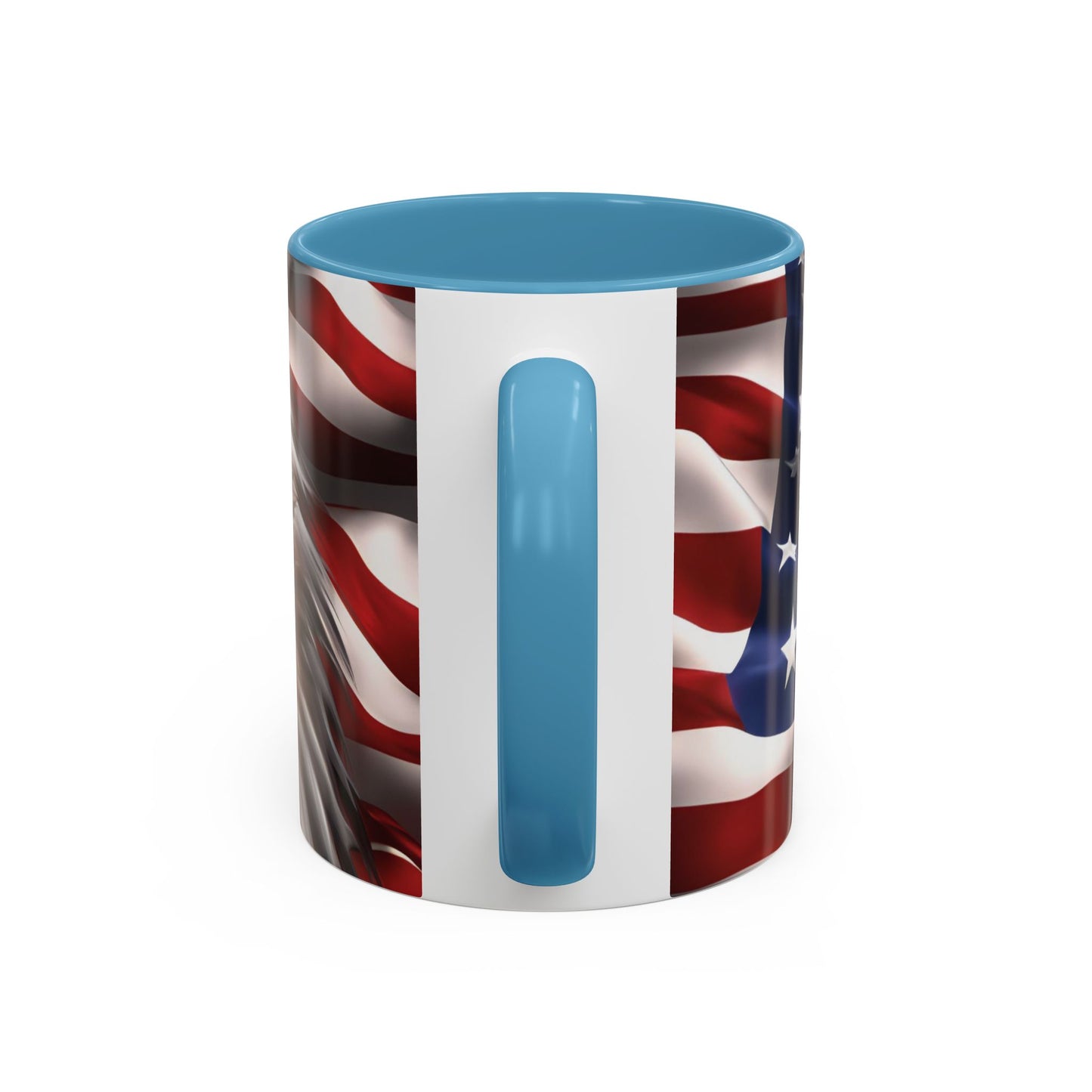 Patriotic Bald Eagle Coffee Mug – American Flag Accent Cup for Proud Americans & Veterans (11oz & 15oz, Multiple Colors)
