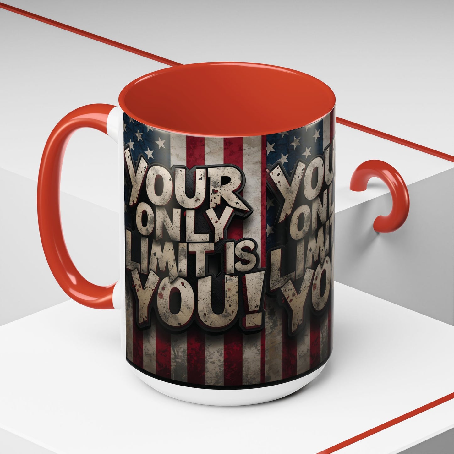 Patriotic Coffee Mug - Motivational Quote - Your Only Limit Is You!, - Perfect Gift for Veterans, Independence Day, Coffee Lovers, Inspirational Decor