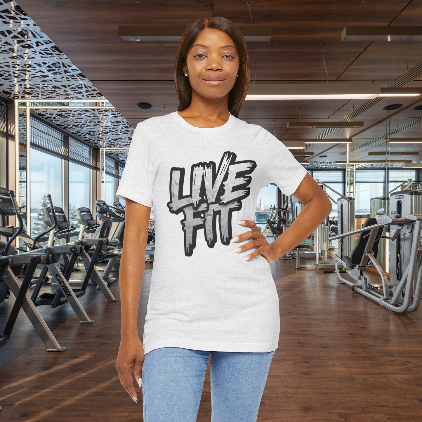 LIVE FIT Unisex Jersey Tee - Fitness Shirt - XS - 4XL - Workout Apparel - Motivational T-Shirt - Casual Wear - Gift for Fitness Enthusiasts