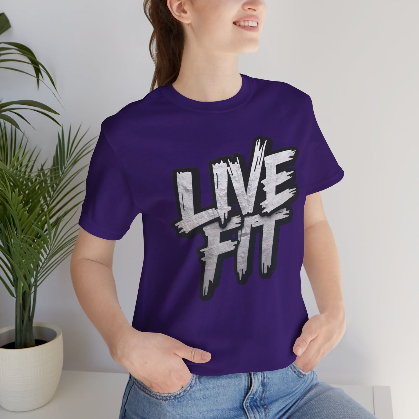 LIVE FIT Unisex Jersey Tee - Fitness Shirt - XS - 4XL - Workout Apparel - Motivational T-Shirt - Casual Wear - Gift for Fitness Enthusiasts