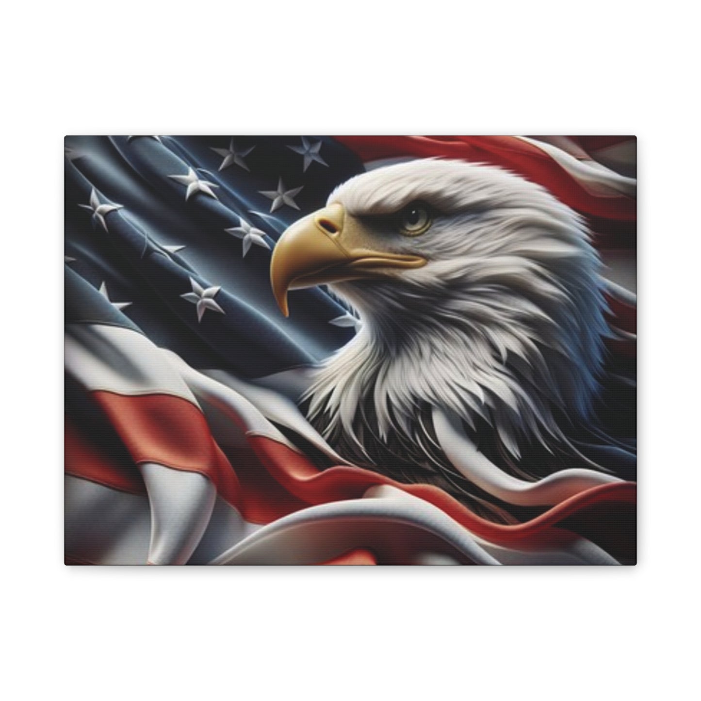 Patriotic Canvas Wall Art, American Eagle & Flag Print, Home Decor for Veterans, Memorial Day, Independence Day, Gifts