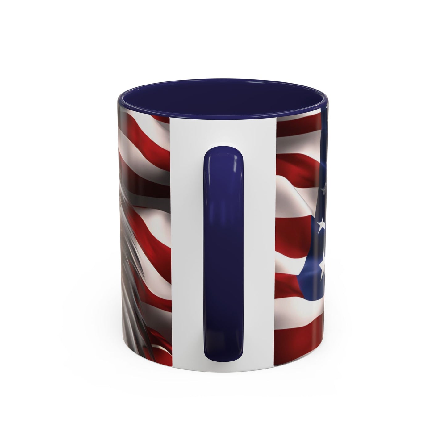 Patriotic Bald Eagle Coffee Mug – American Flag Accent Cup for Proud Americans & Veterans (11oz & 15oz, Multiple Colors)