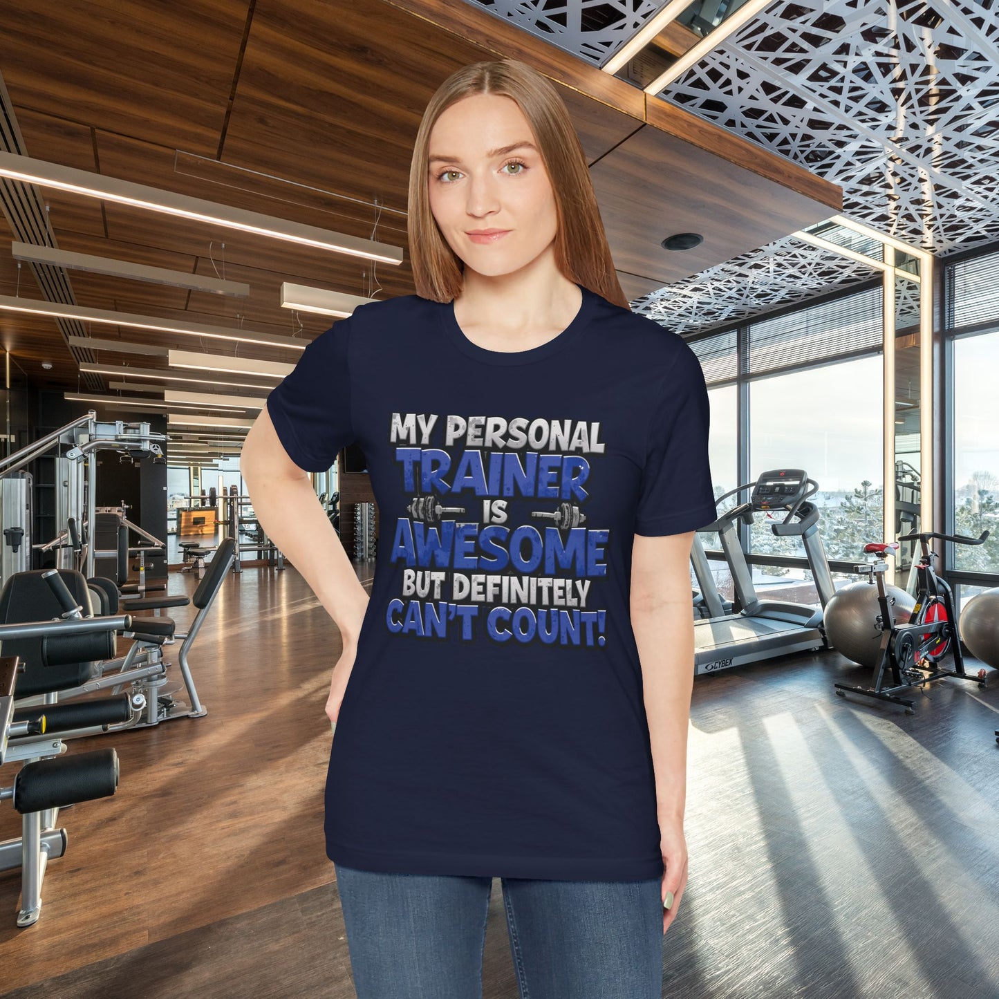 Funny - My Personal Trainer Is Awesome But Definitely Can’t Count! Tee - Great Gift for Fitness Lovers - Gym Humor Shirt - Workout Apparel - Personal Trainer Gift - Fitness Motivation Tee - XS - 4XL