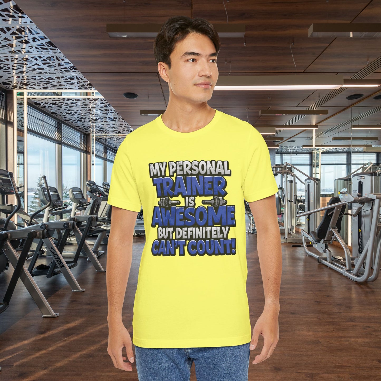 Funny - My Personal Trainer Is Awesome But Definitely Can’t Count! Tee - Great Gift for Fitness Lovers - Gym Humor Shirt - Workout Apparel - Personal Trainer Gift - Fitness Motivation Tee - XS - 4XL