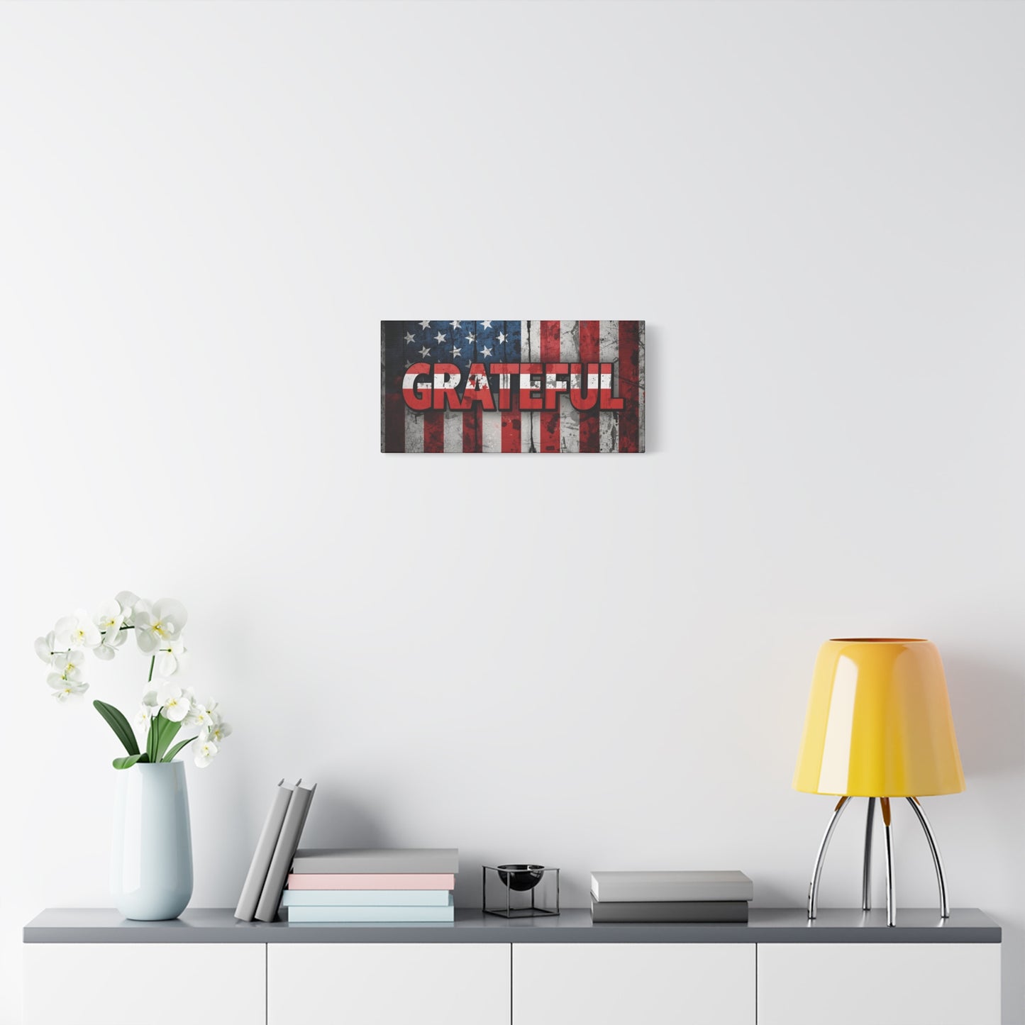 Grateful American Flag Wall Art | Patriotic Canvas Decor, Home Wall Decor, Inspirational Gift, 4th of July Decoration, Veteran's Day