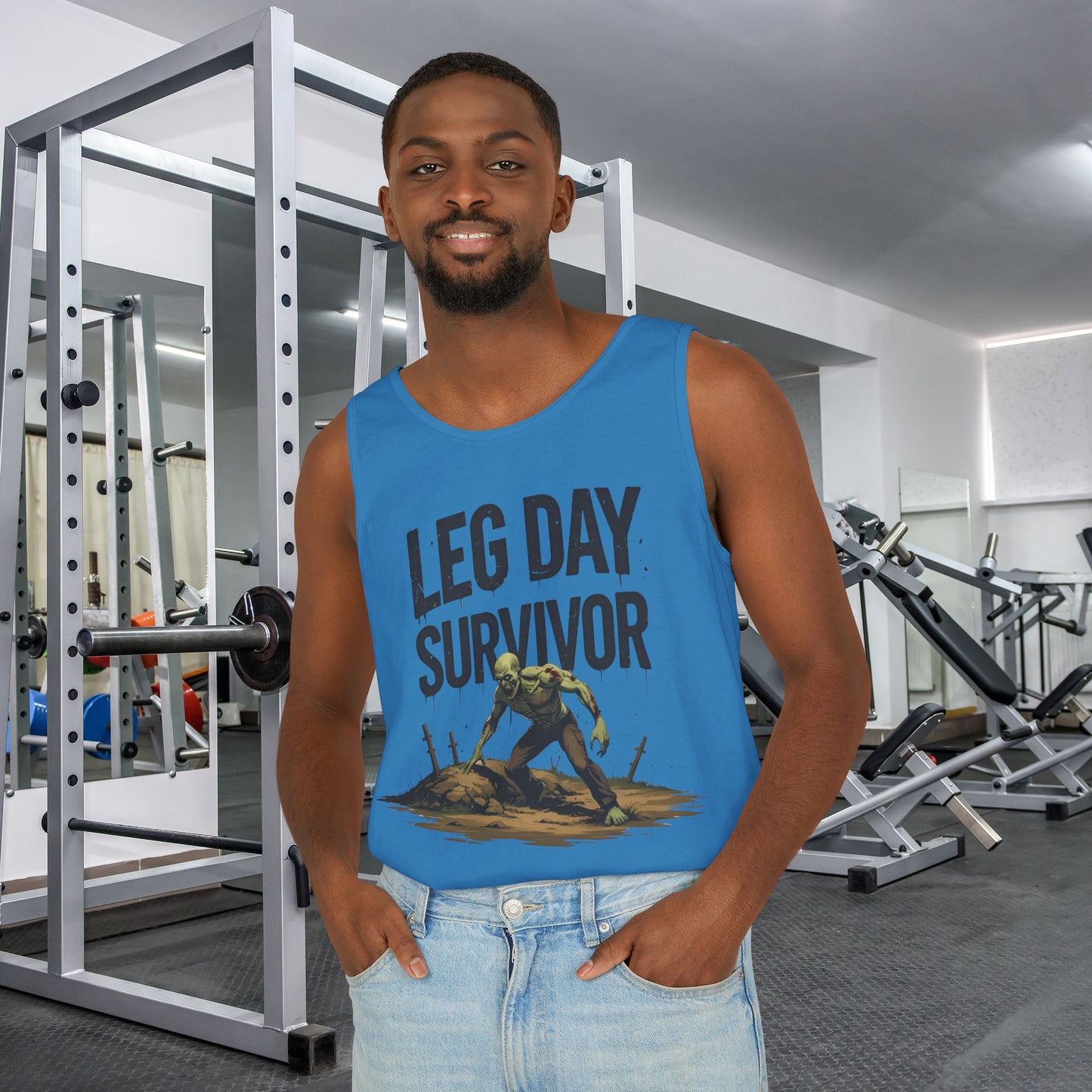 Leg Day Survivor Tank Top - Unisex Fitness Apparel, Gym Gear, Workout Clothing, Workout Gift, Funny Fitness Tee