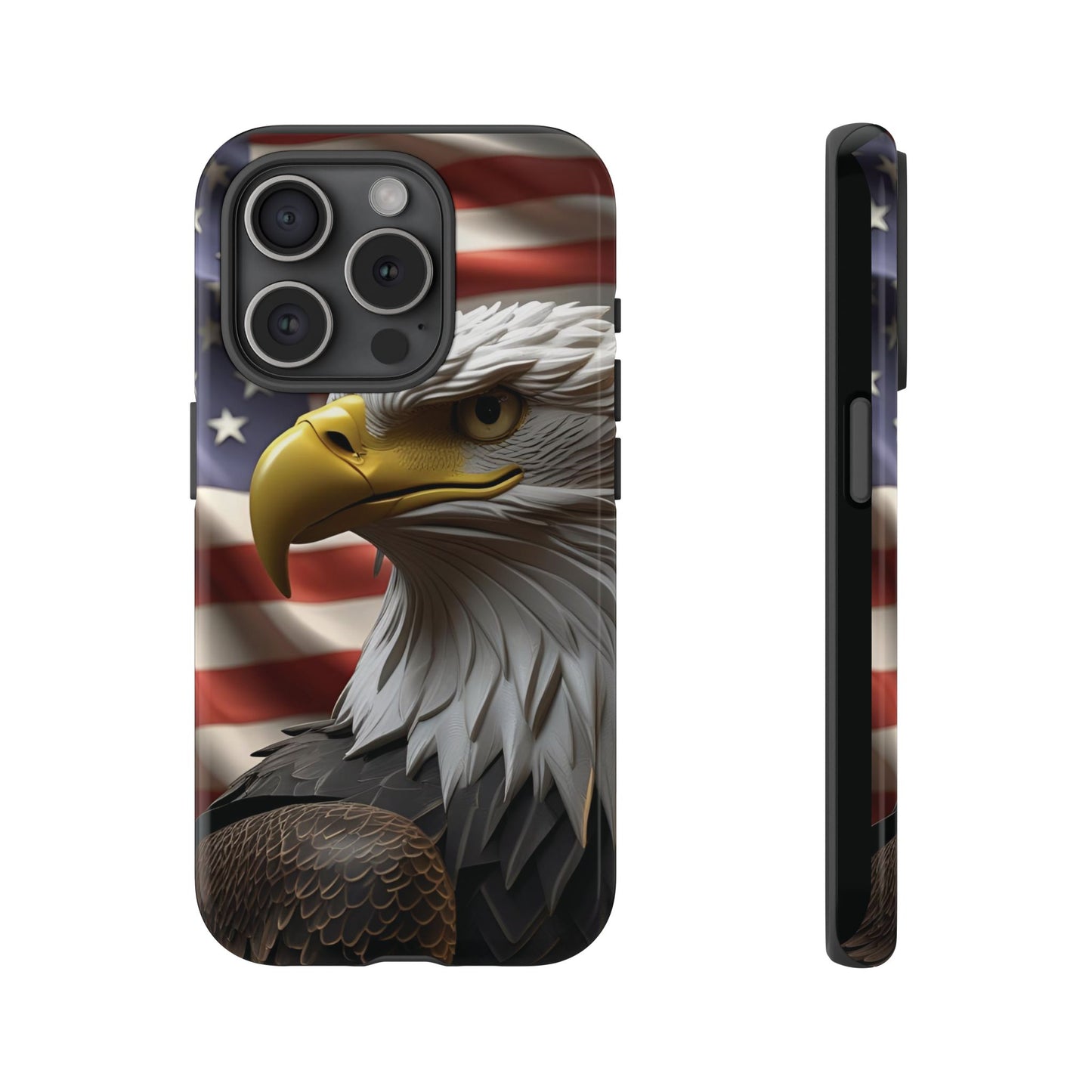 Tough Phone Cases - Patriotic - American Flag Eagle Design - Red White & Blue - Multiple Sizes -
