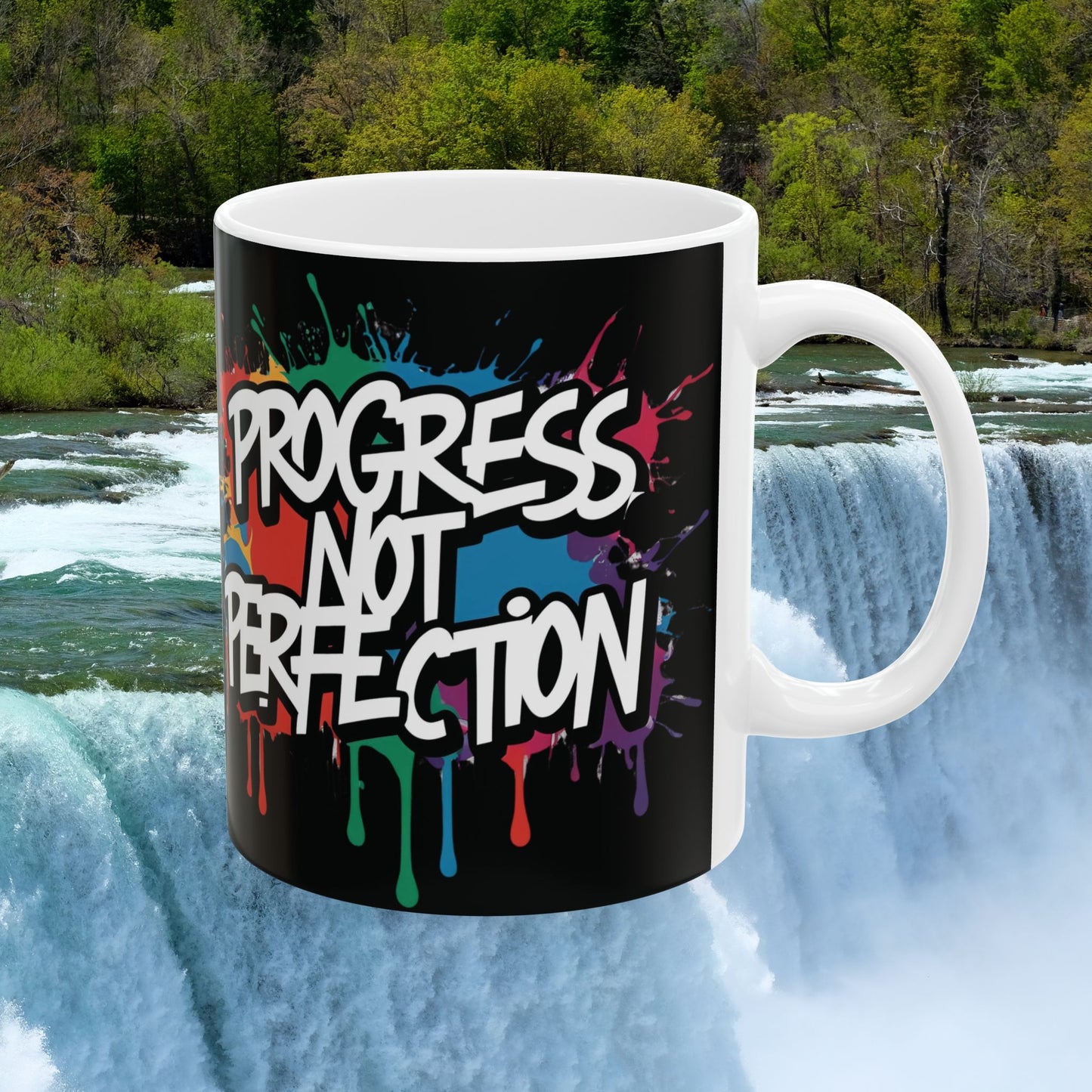 💥 Vibrant 💥Motivational 💥 Stylish Ceramic Mug 💥 Progress Not Perfection 💥 Inspiring Coffee Cup for Daily Motivation 💥 Available In 2 Convenient Sizes 11oz & 15oz 💥