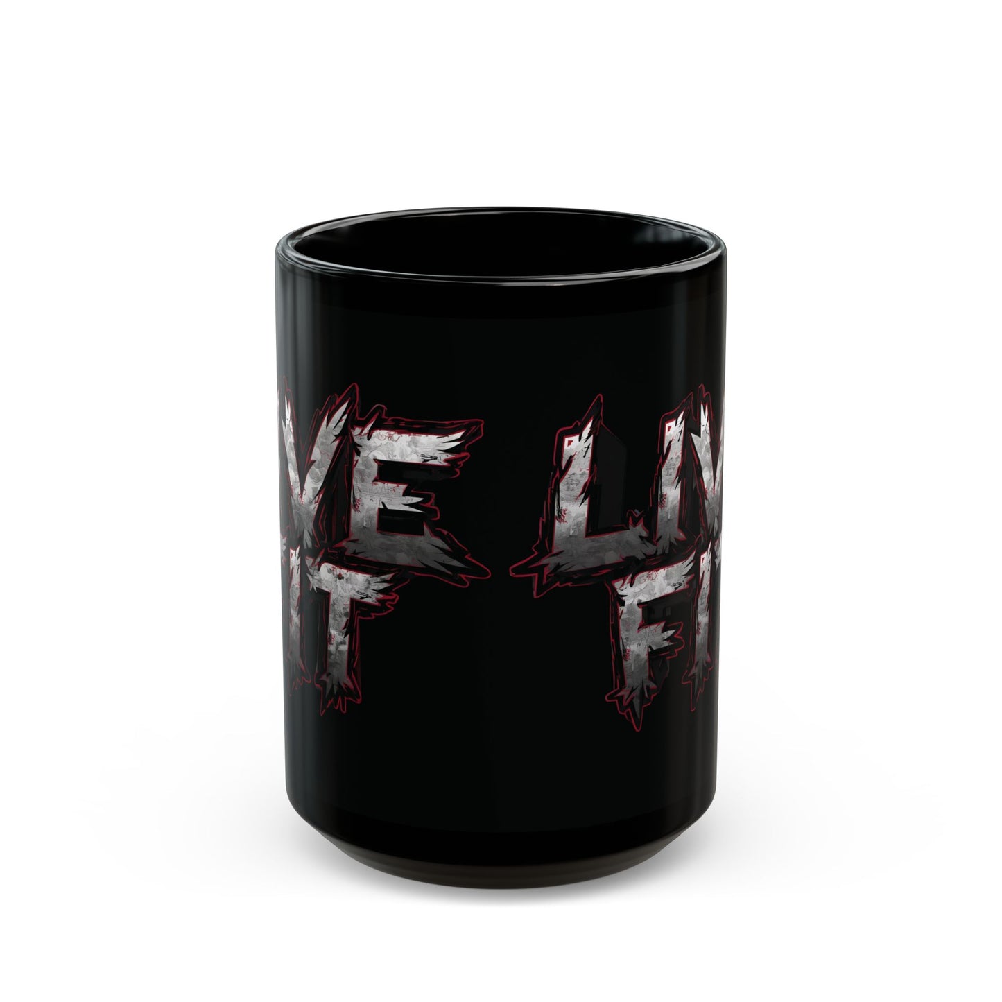 Ceramic Black Mug - LIVE FIT Design - 11oz - 15oz -