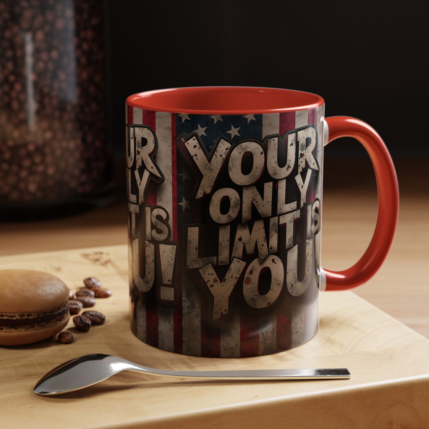 Patriotic Coffee Mug - Motivational Quote - Your Only Limit Is You!, - Perfect Gift for Veterans, Independence Day, Coffee Lovers, Inspirational Decor