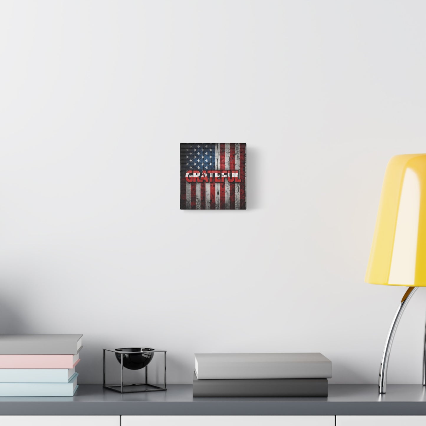 Grateful American Flag Wall Art | Patriotic Canvas Decor, Home Wall Decor, Inspirational Gift, 4th of July Decoration, Veteran's Day